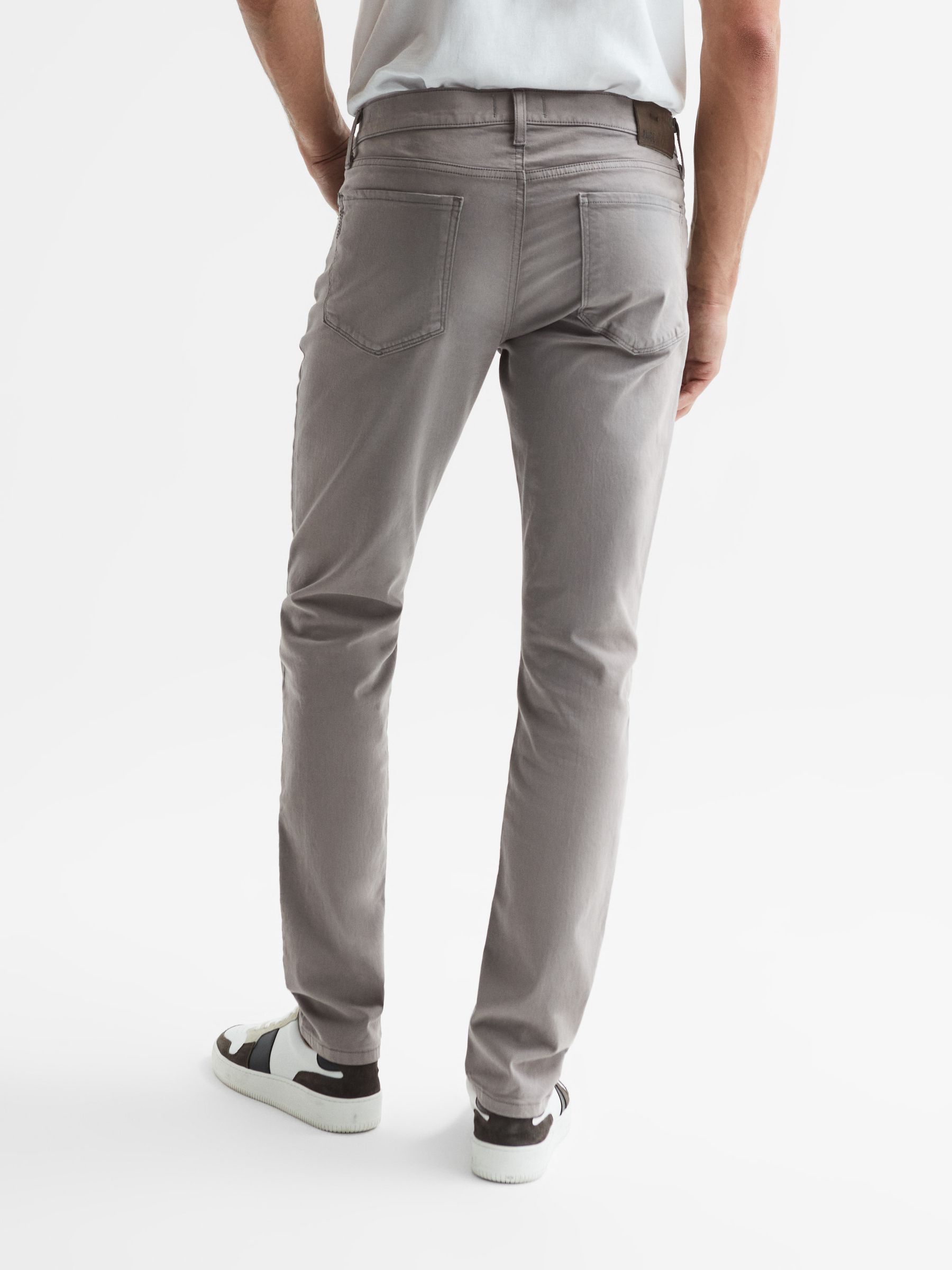 Paige Slim Fit Straight Leg Jeans in Brushed Nickel - Image 5 of 6