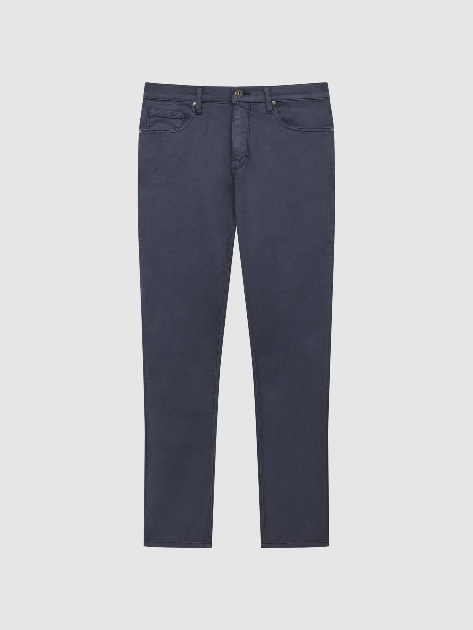 Paige Slim Fit Straight Leg Jeans in Rich Navy - Image 2 of 6