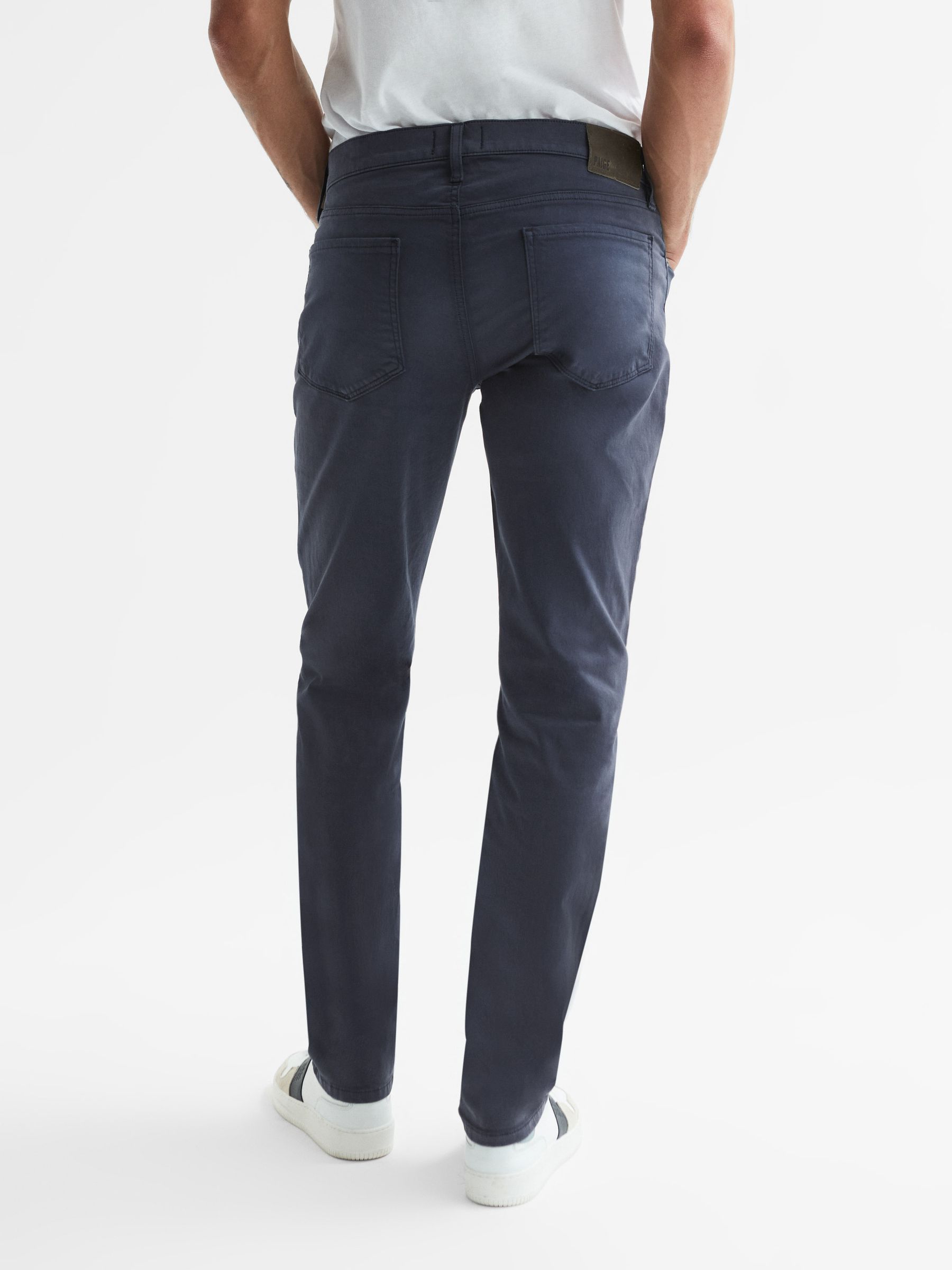 Paige Slim Fit Straight Leg Jeans in Rich Navy - Image 5 of 6