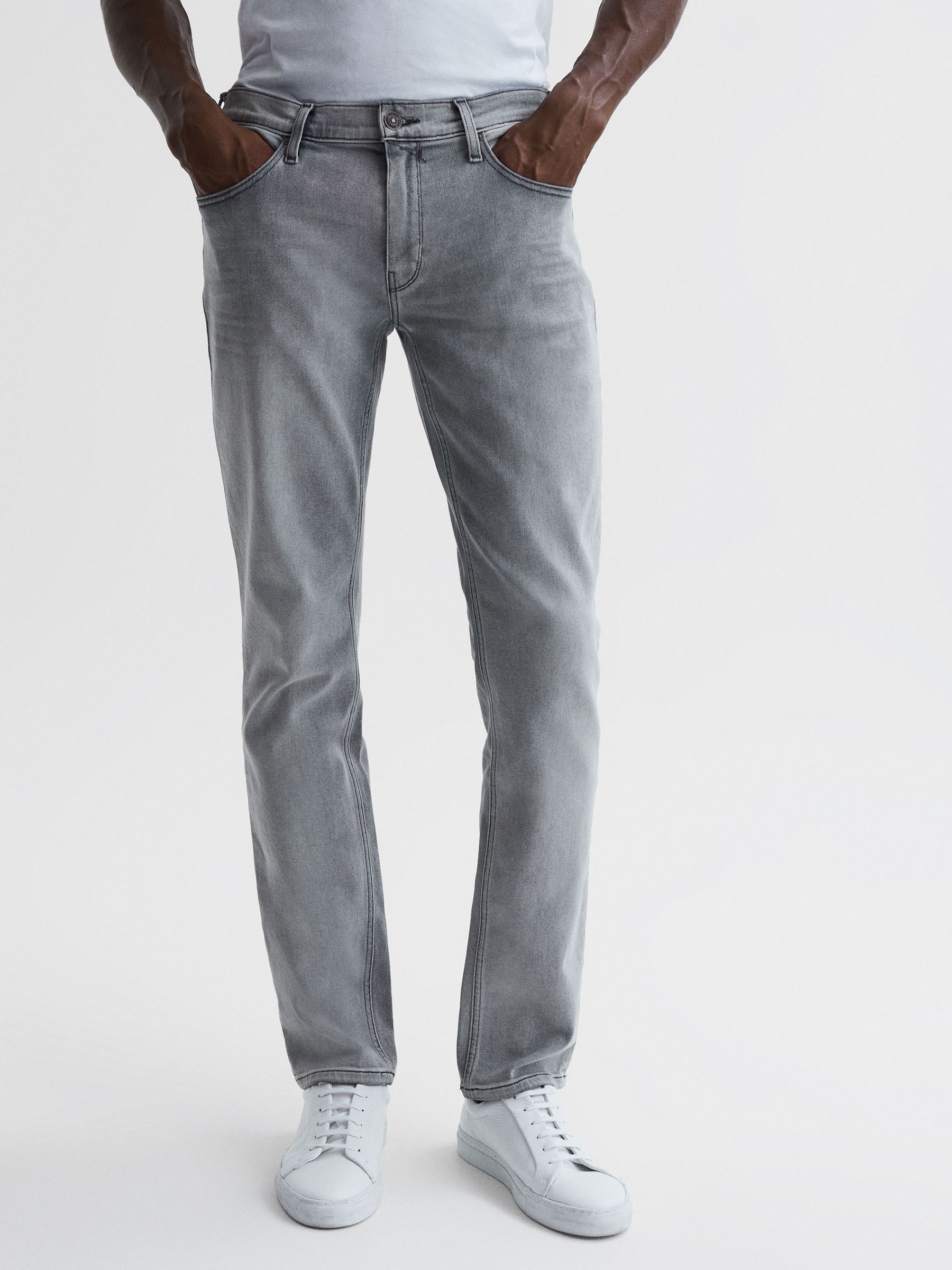 Paige Regular Fit Straight Leg Jeans in Delgado - Image 10 of 12