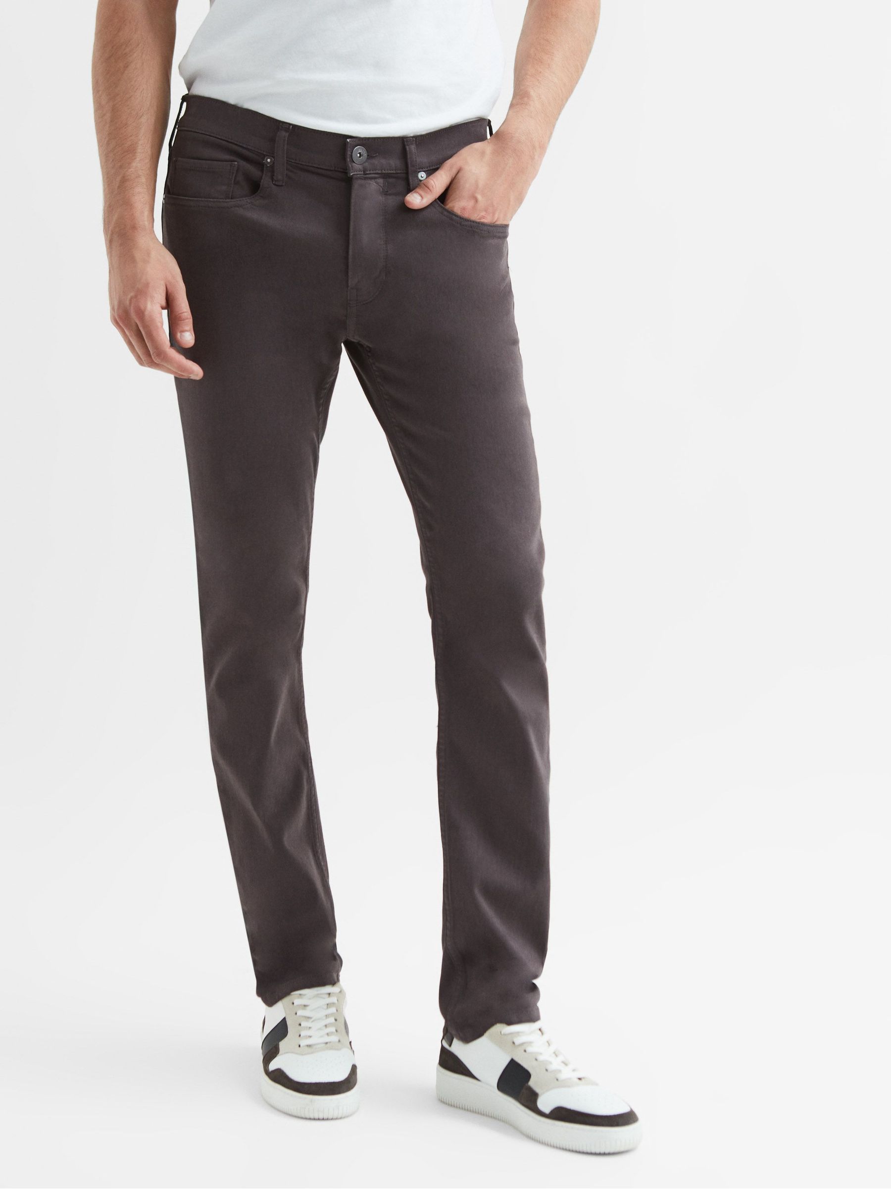 Paige Slim Fit High Stretch Jeans in Twilight Truffle - Image 1 of 6