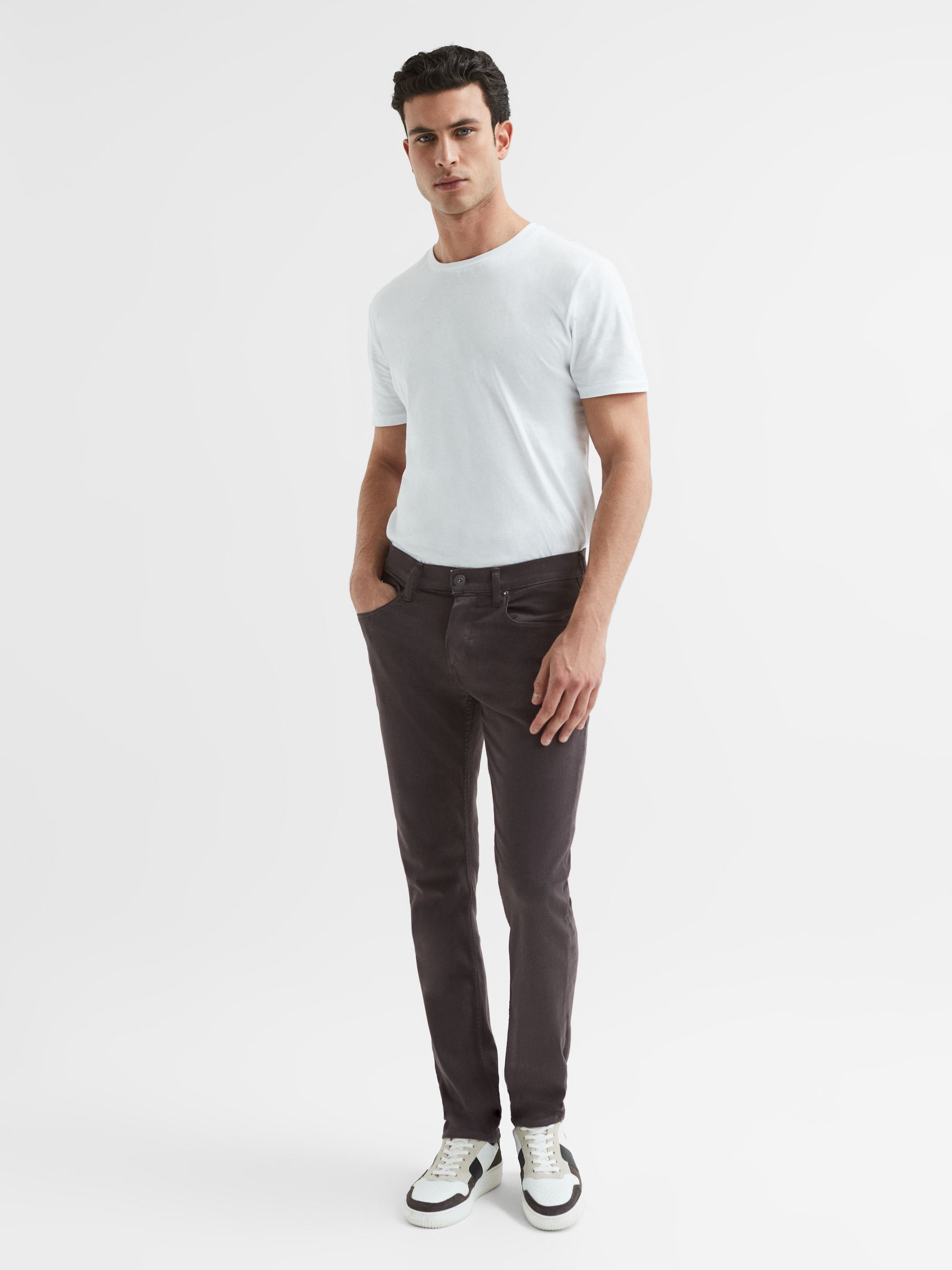 Paige Slim Fit High Stretch Jeans in Twilight Truffle - Image 3 of 6