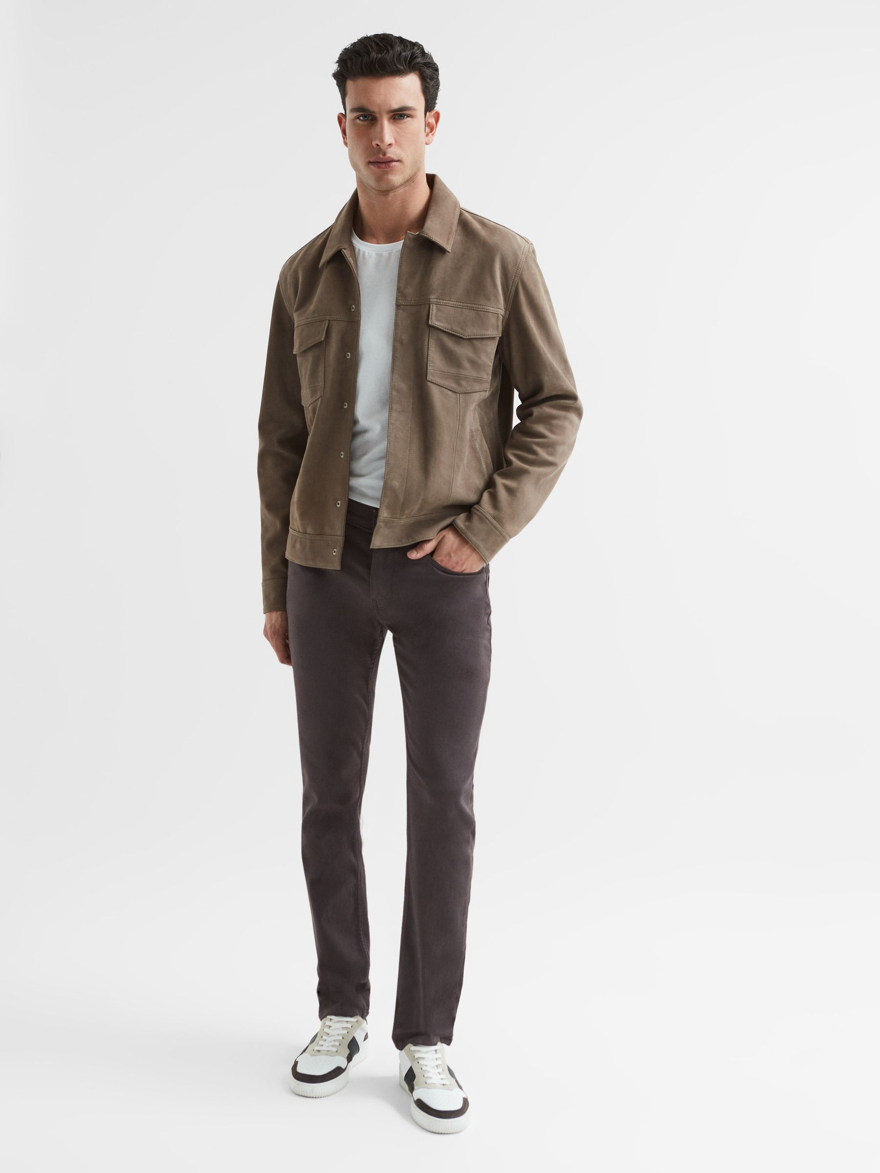 Paige Slim Fit High Stretch Jeans in Twilight Truffle - Image 6 of 6