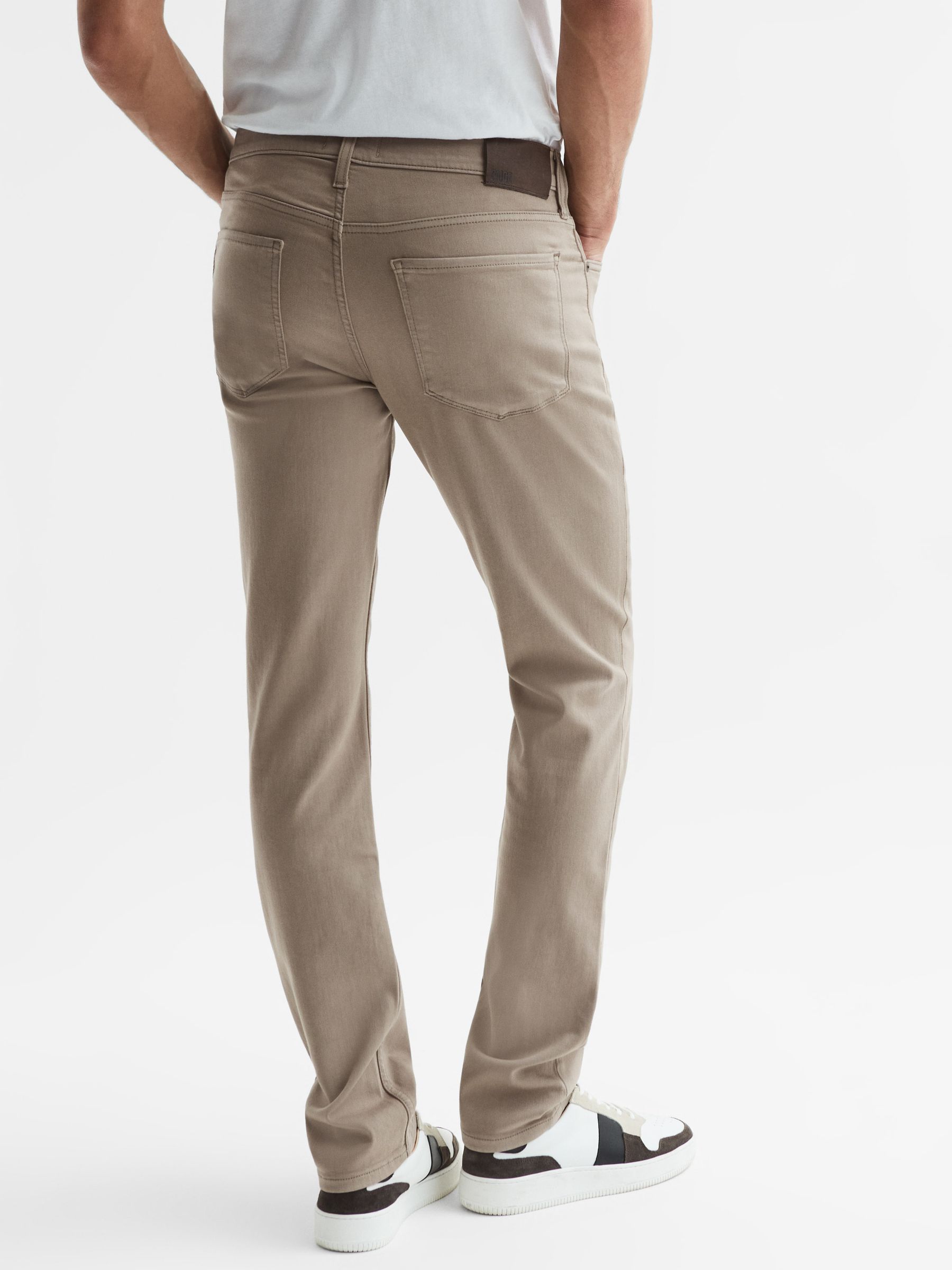Paige Slim Fit High Stretch Jeans in Khaki Sand - Image 5 of 6