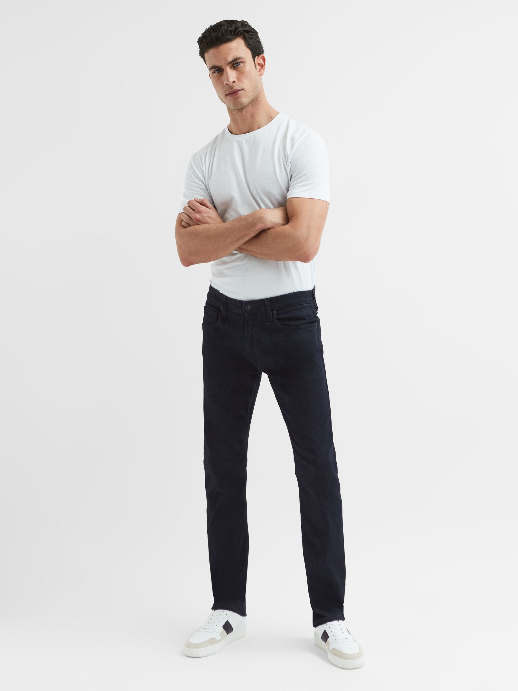 Paige Slim Fit Straight Leg Jeans in Inkwell - Image 3 of 6