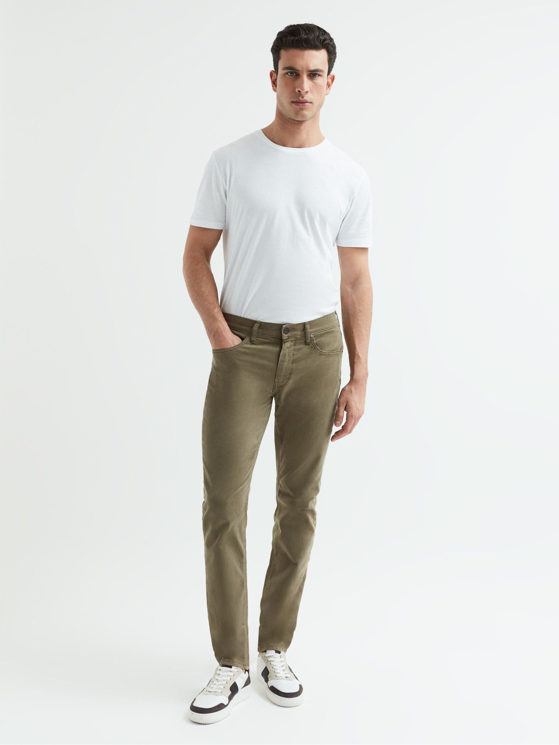 Paige Slim Fit Straight Leg Jeans in Uniform Green - Image 1 of 6