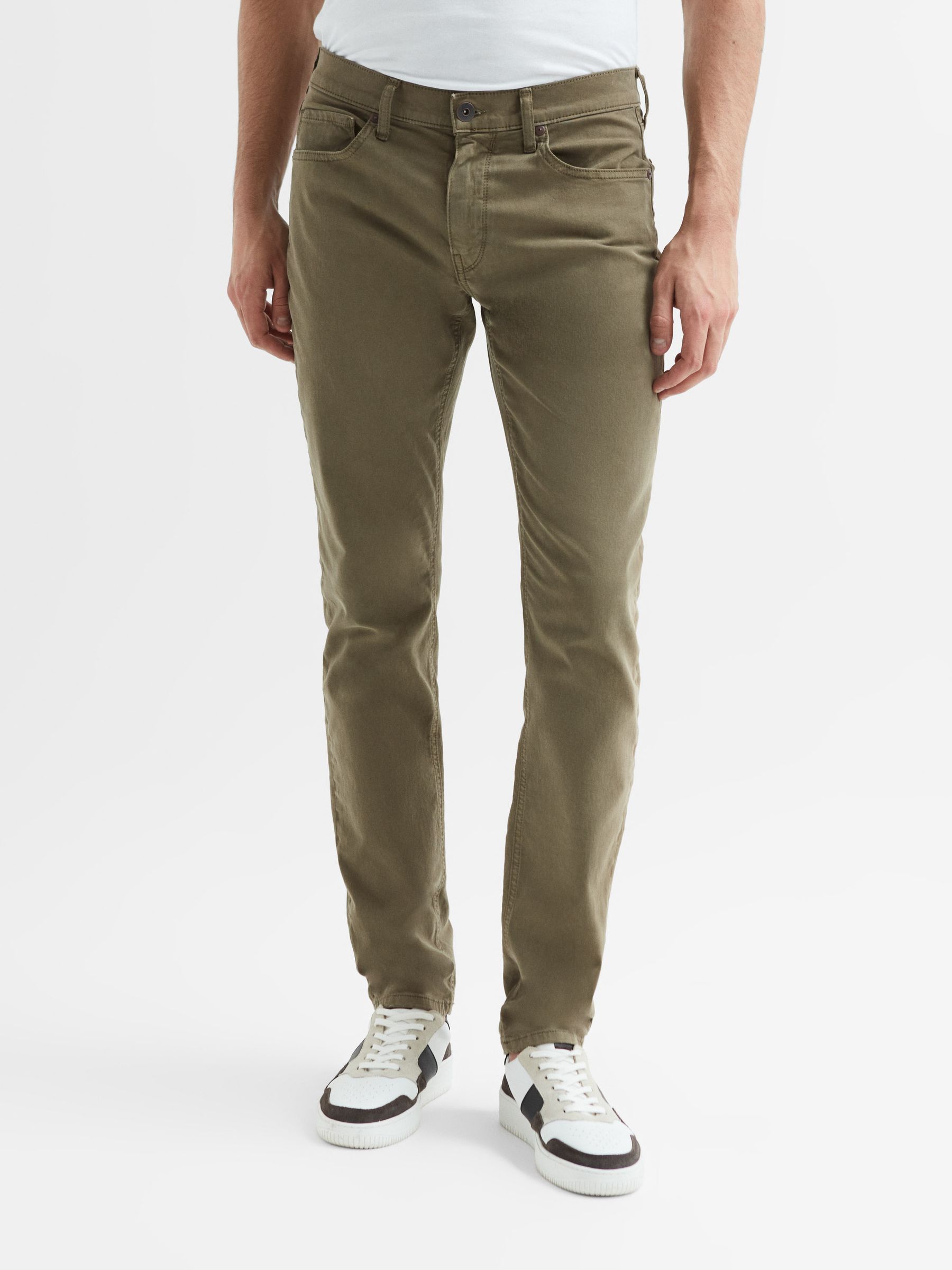 Paige Slim Fit Straight Leg Jeans in Uniform Green - Image 3 of 6