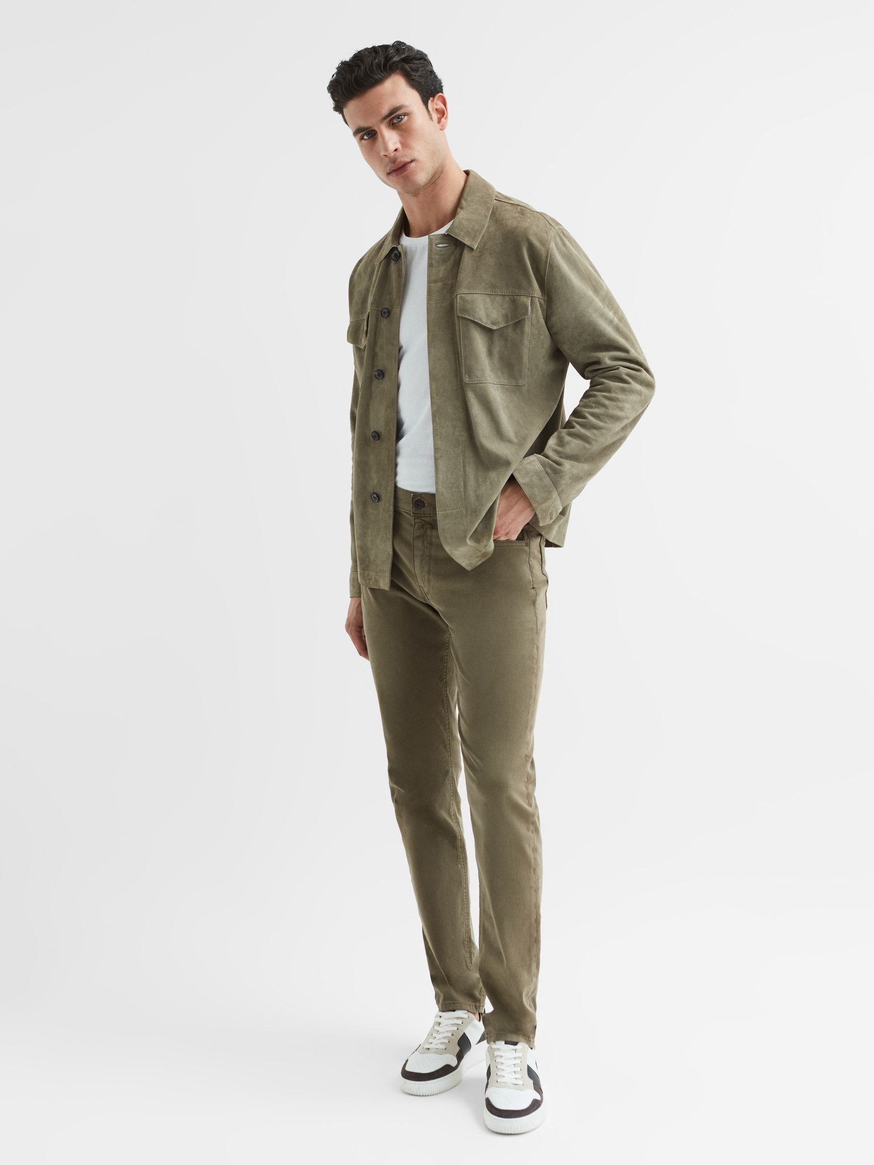 Paige Slim Fit Straight Leg Jeans in Uniform Green - Image 6 of 6