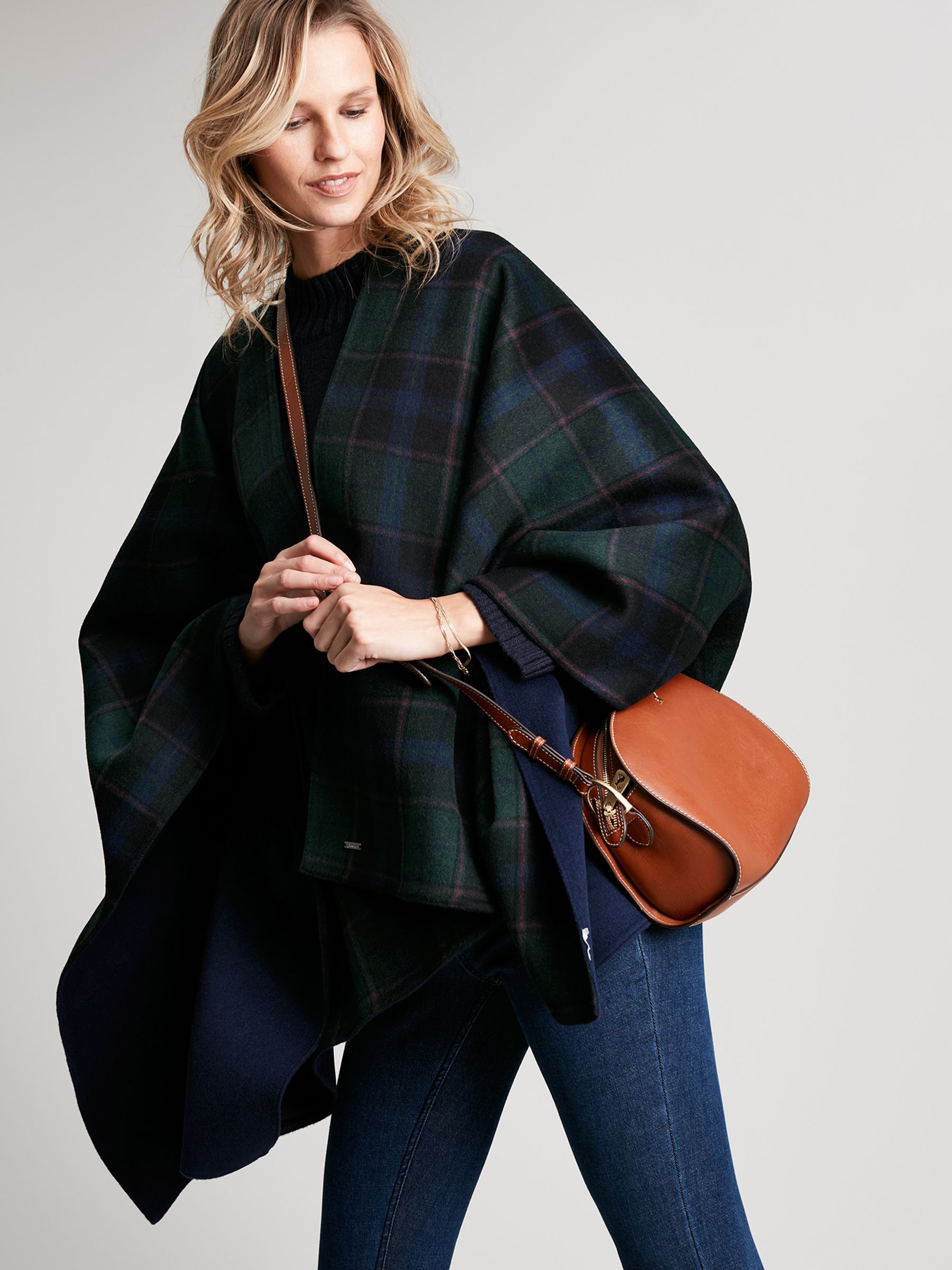 Filby Blue Reversible Wrap Cape - Image 1 of 7