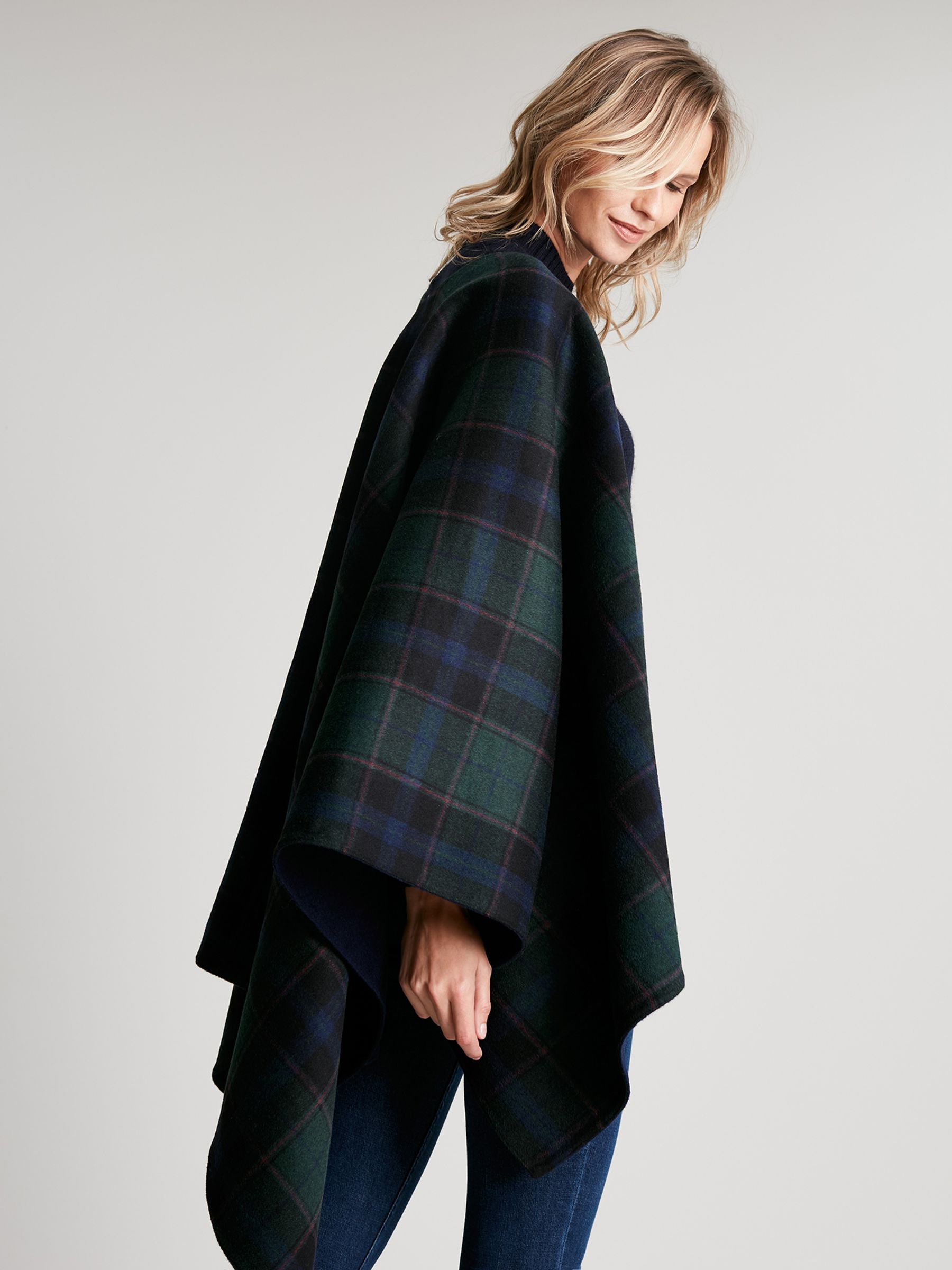 Filby Blue Reversible Wrap Cape - Image 2 of 7