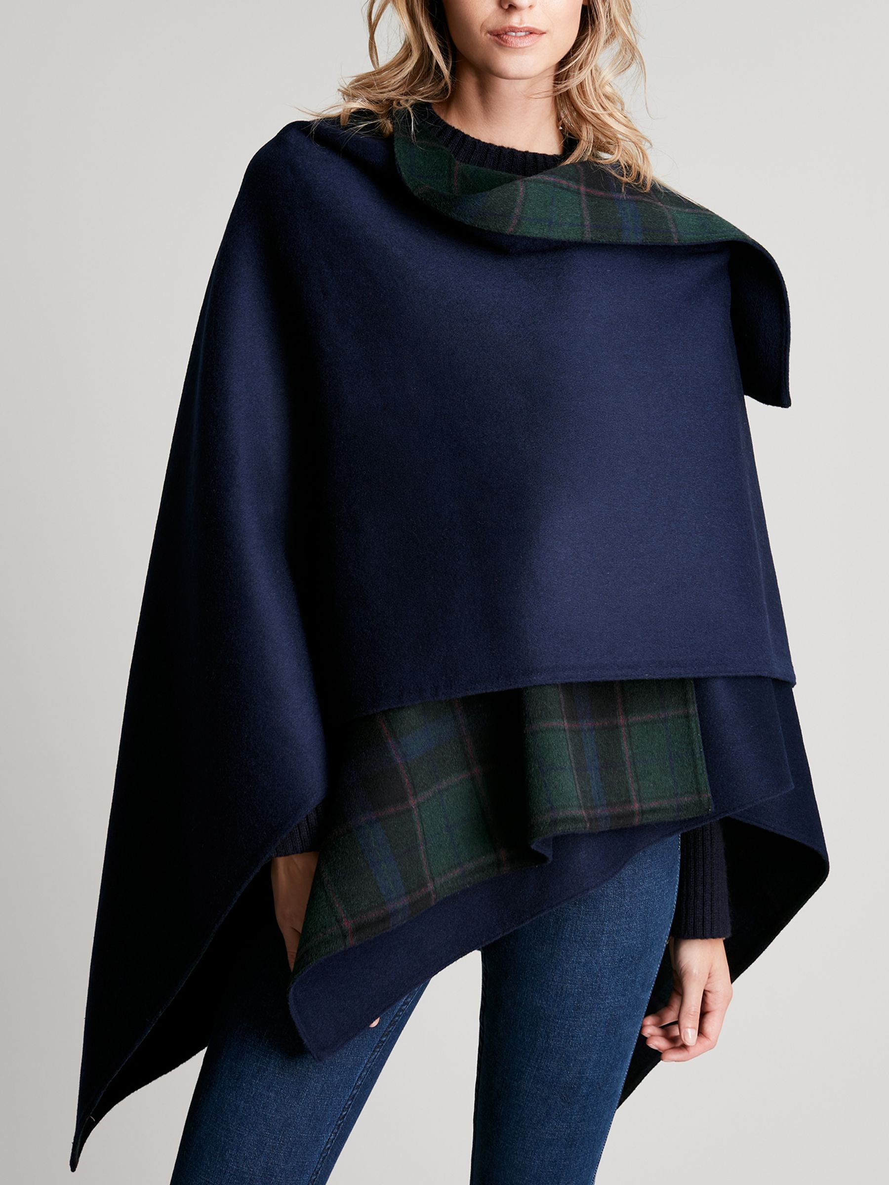 Filby Blue Reversible Wrap Cape - Image 5 of 7