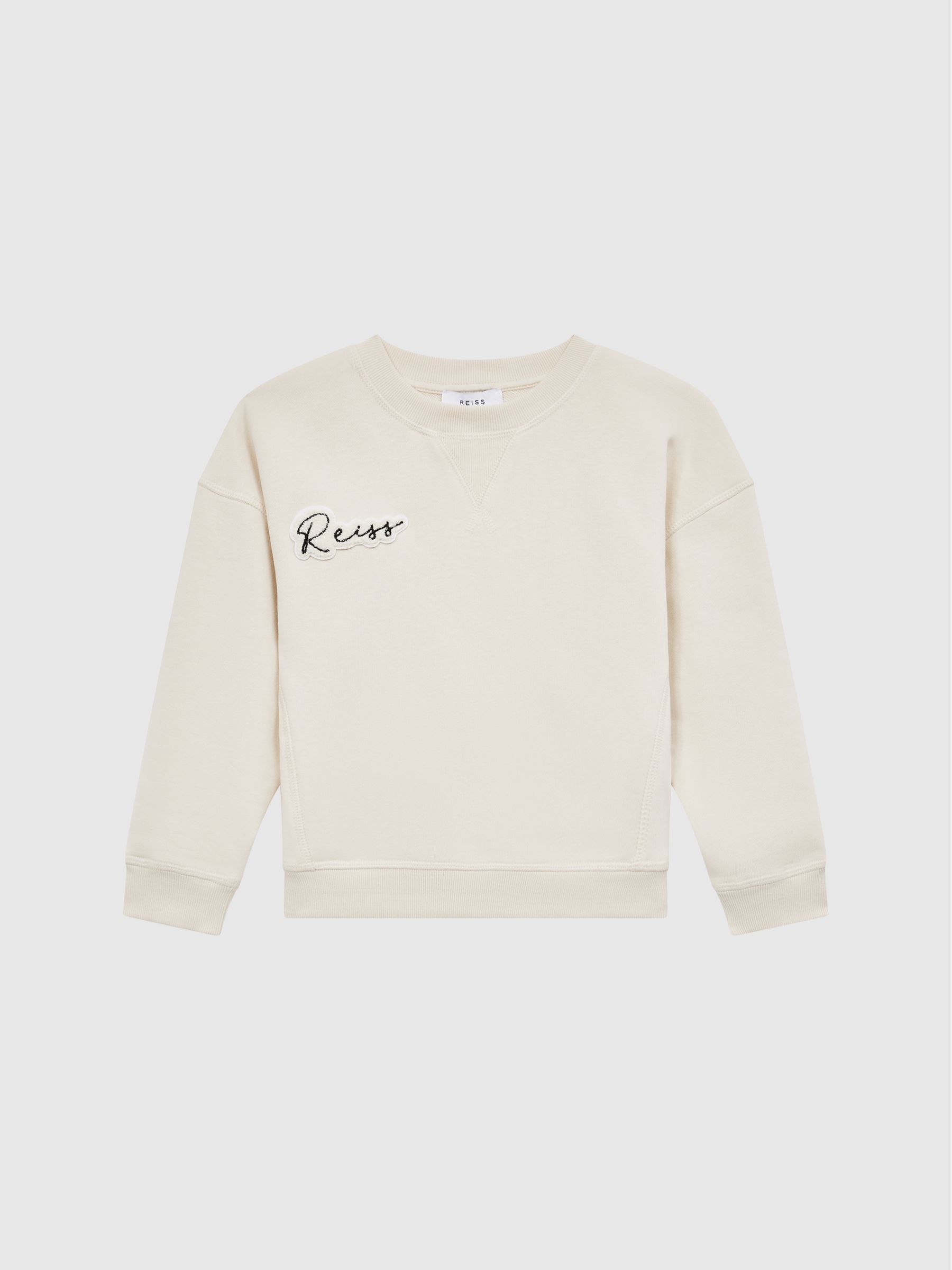 Junior Fleece Crew Neck Jumper in Oatmeal - Image 2 of 6