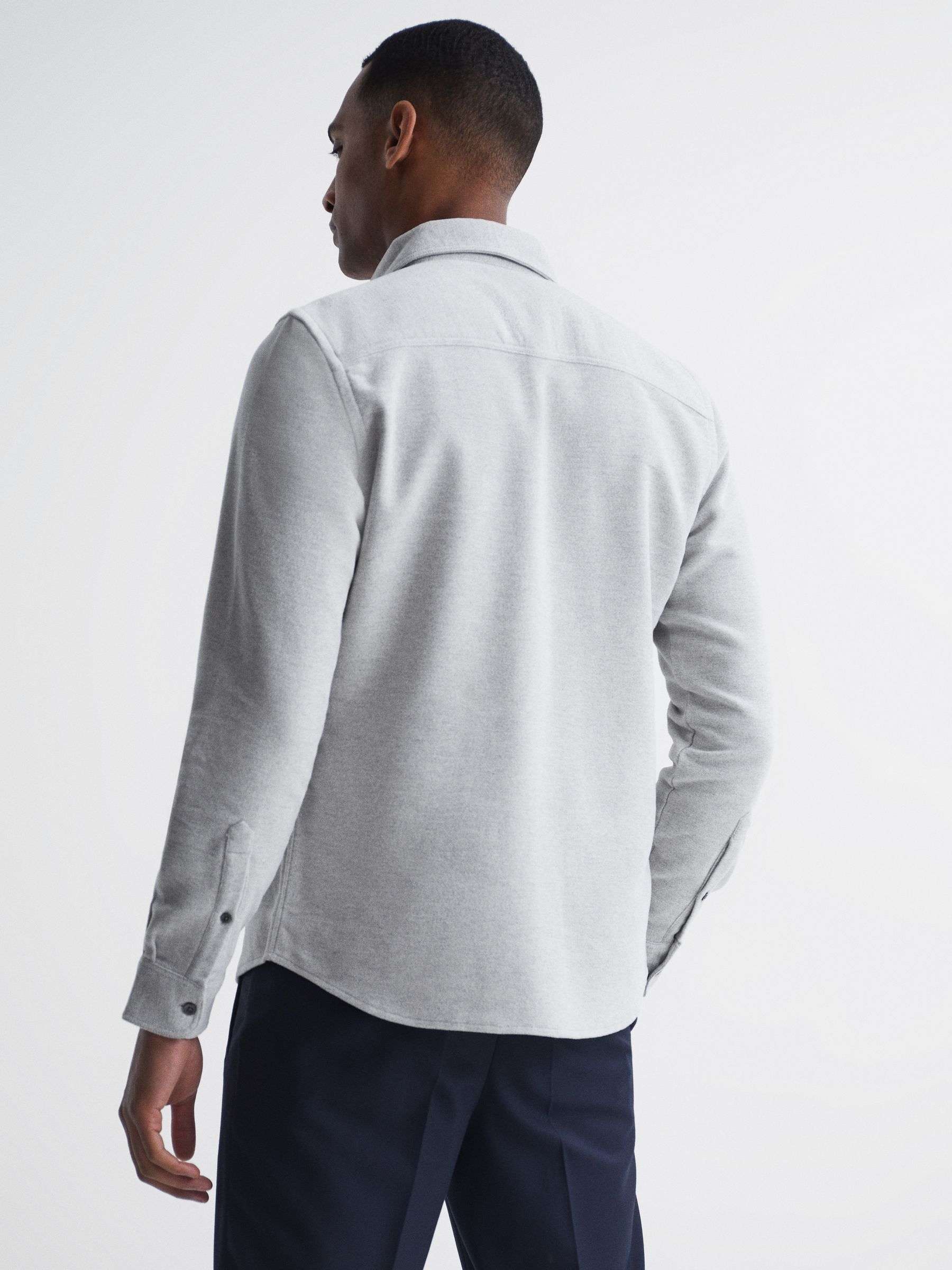 Twin Pocket Overshirt in Soft Grey - Image 5 of 7