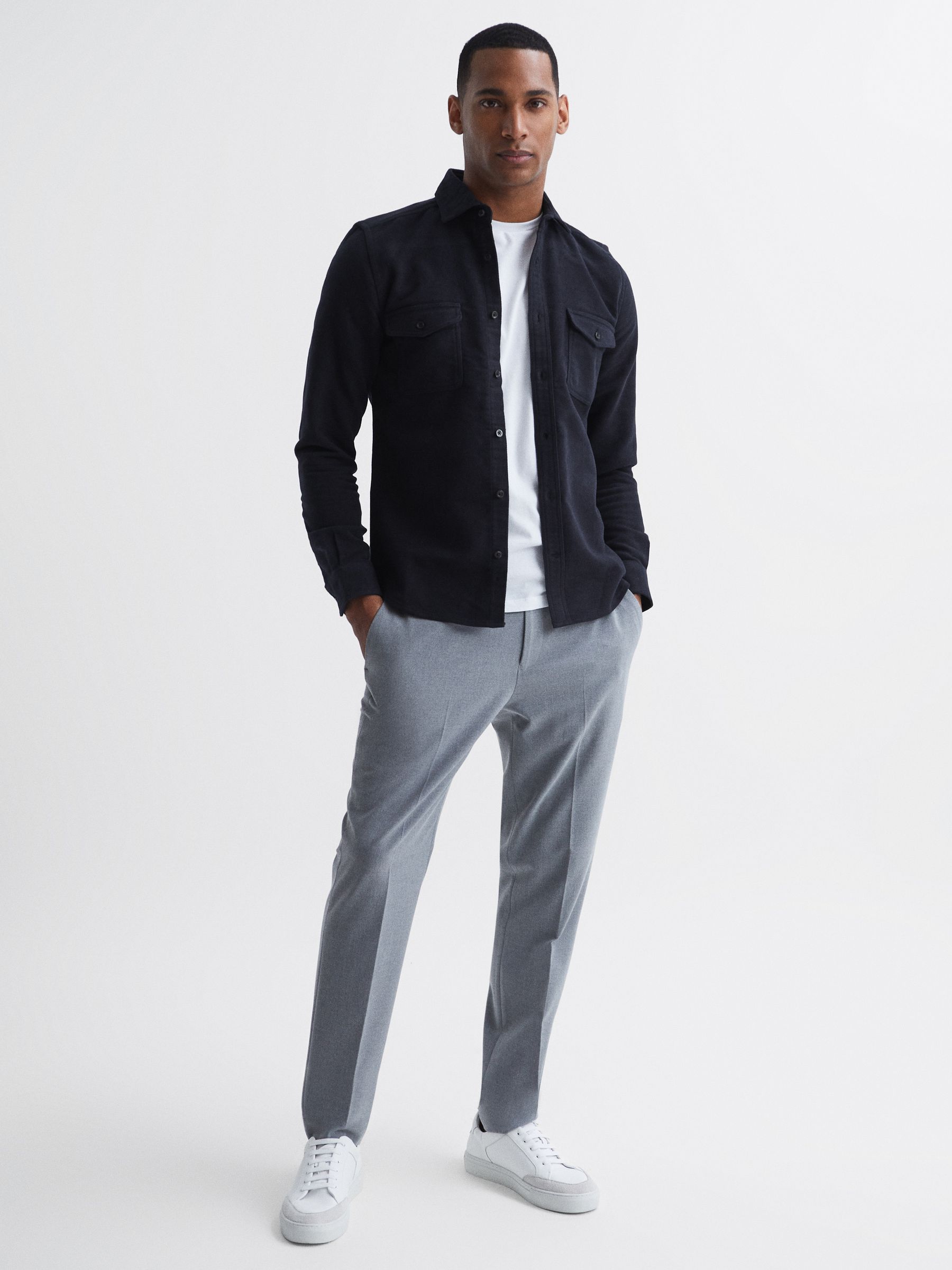 Miami Twin Pocket Overshirt in Navy - Image 3 of 6