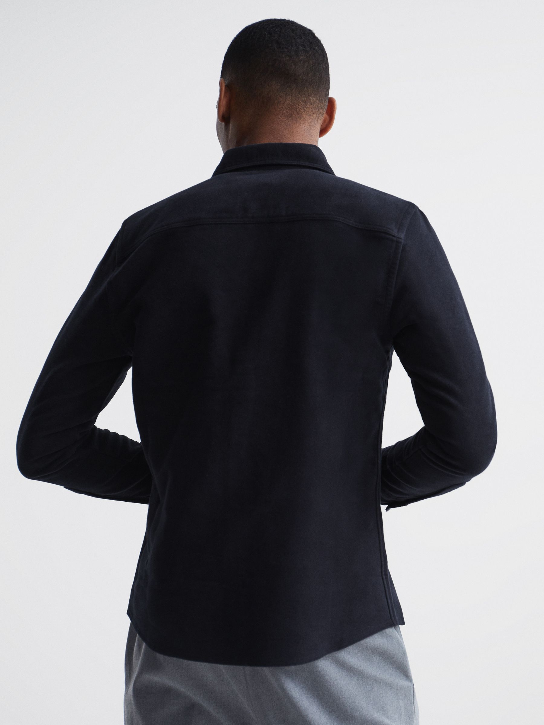 Miami Twin Pocket Overshirt in Navy - Image 5 of 6