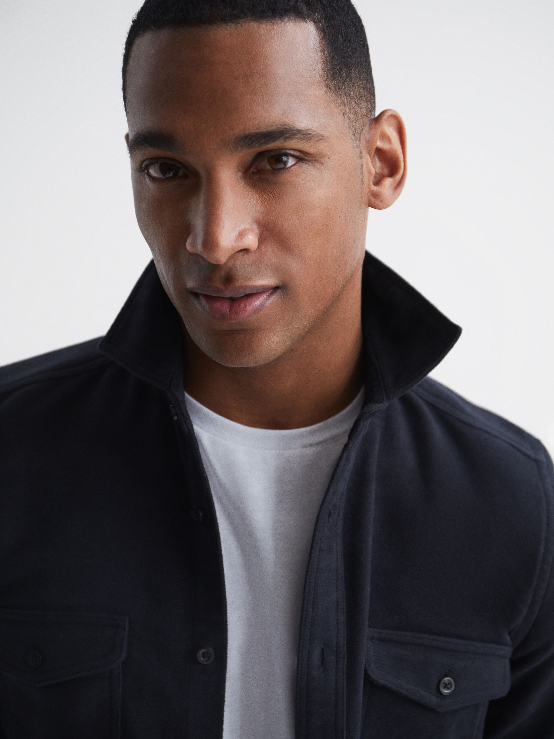 Miami Twin Pocket Overshirt in Navy - Image 6 of 6