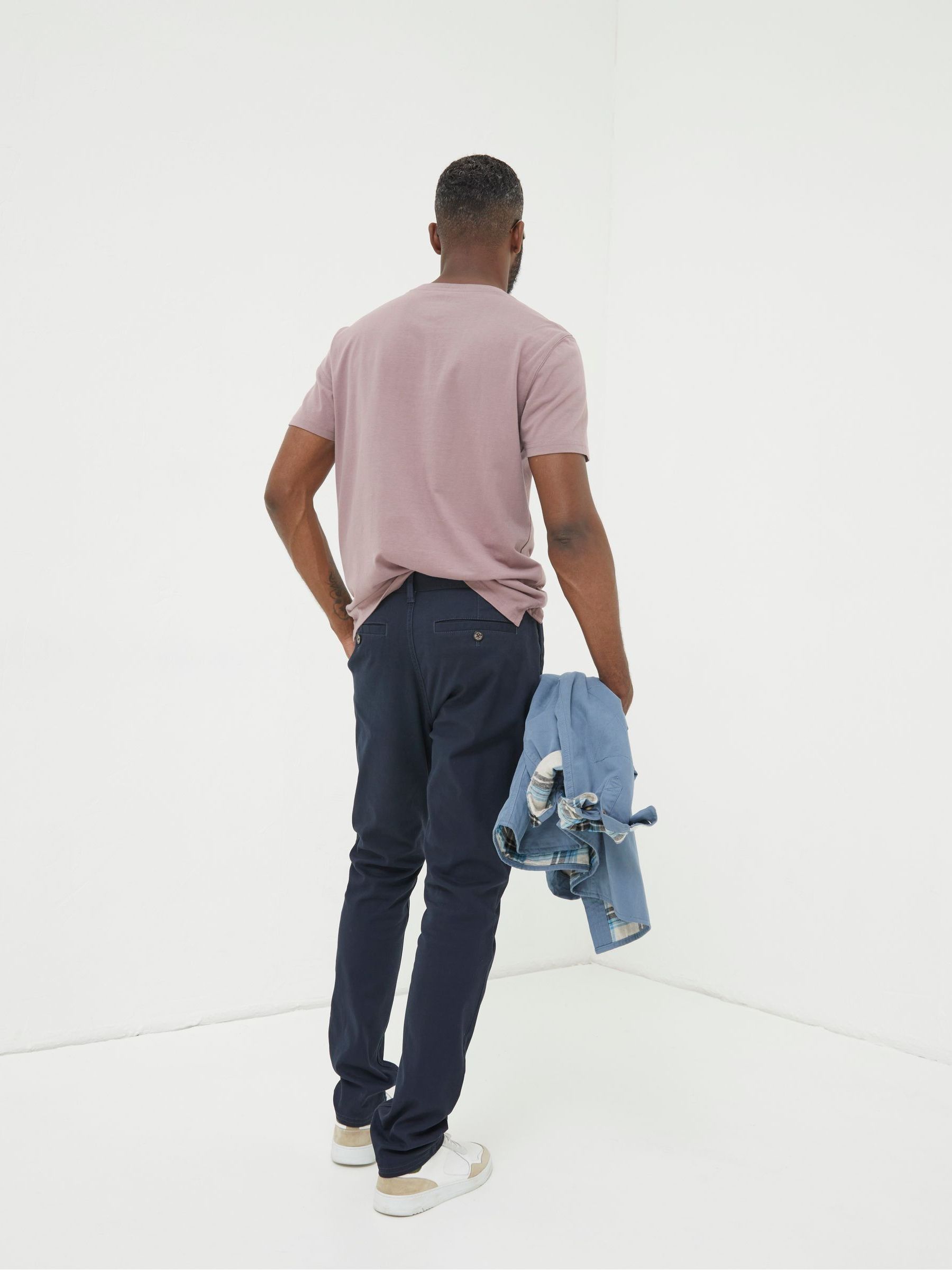 Blue Pleated Chino Trousers - Image 2 of 5