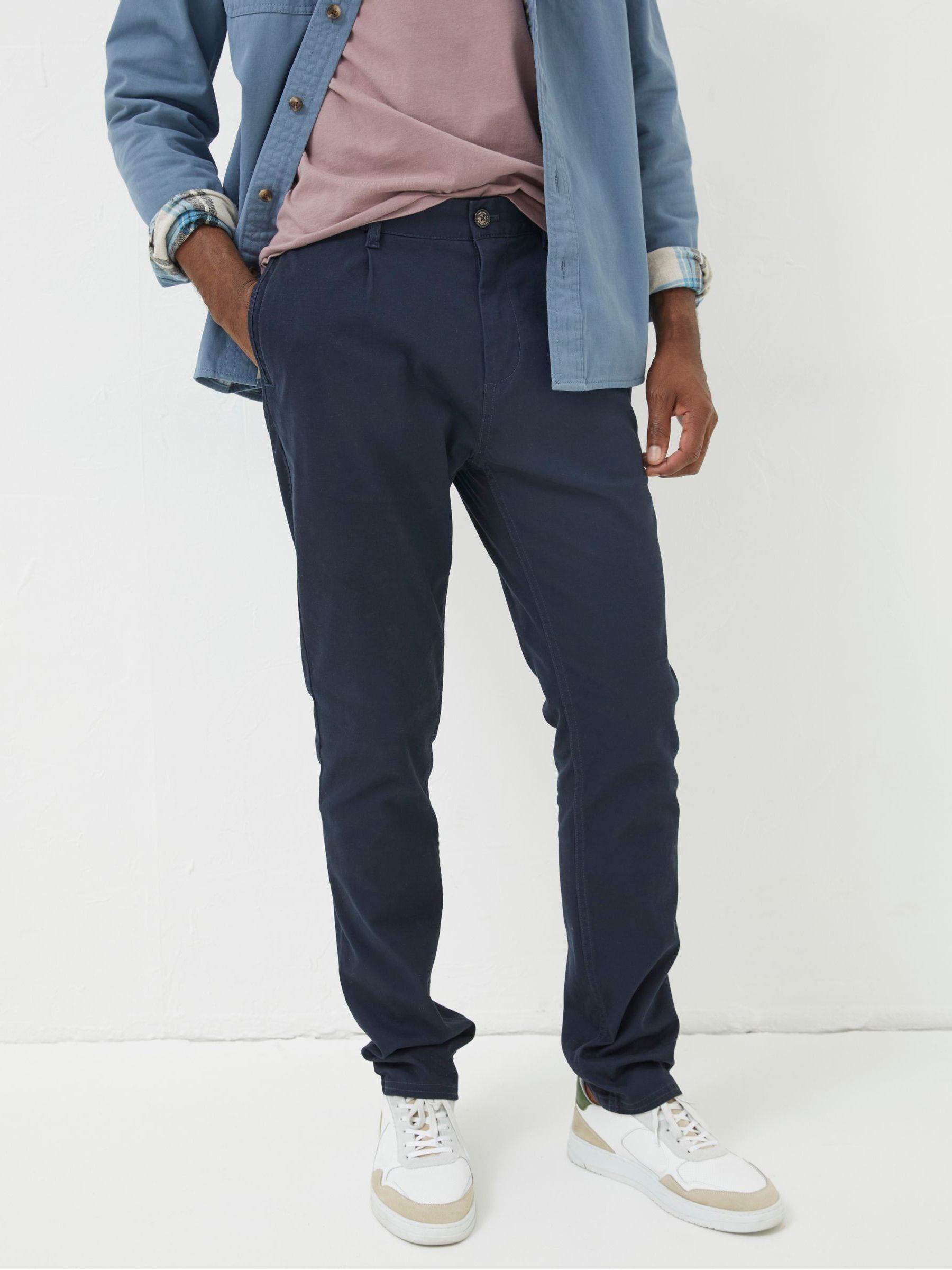 Blue Pleated Chino Trousers - Image 3 of 5