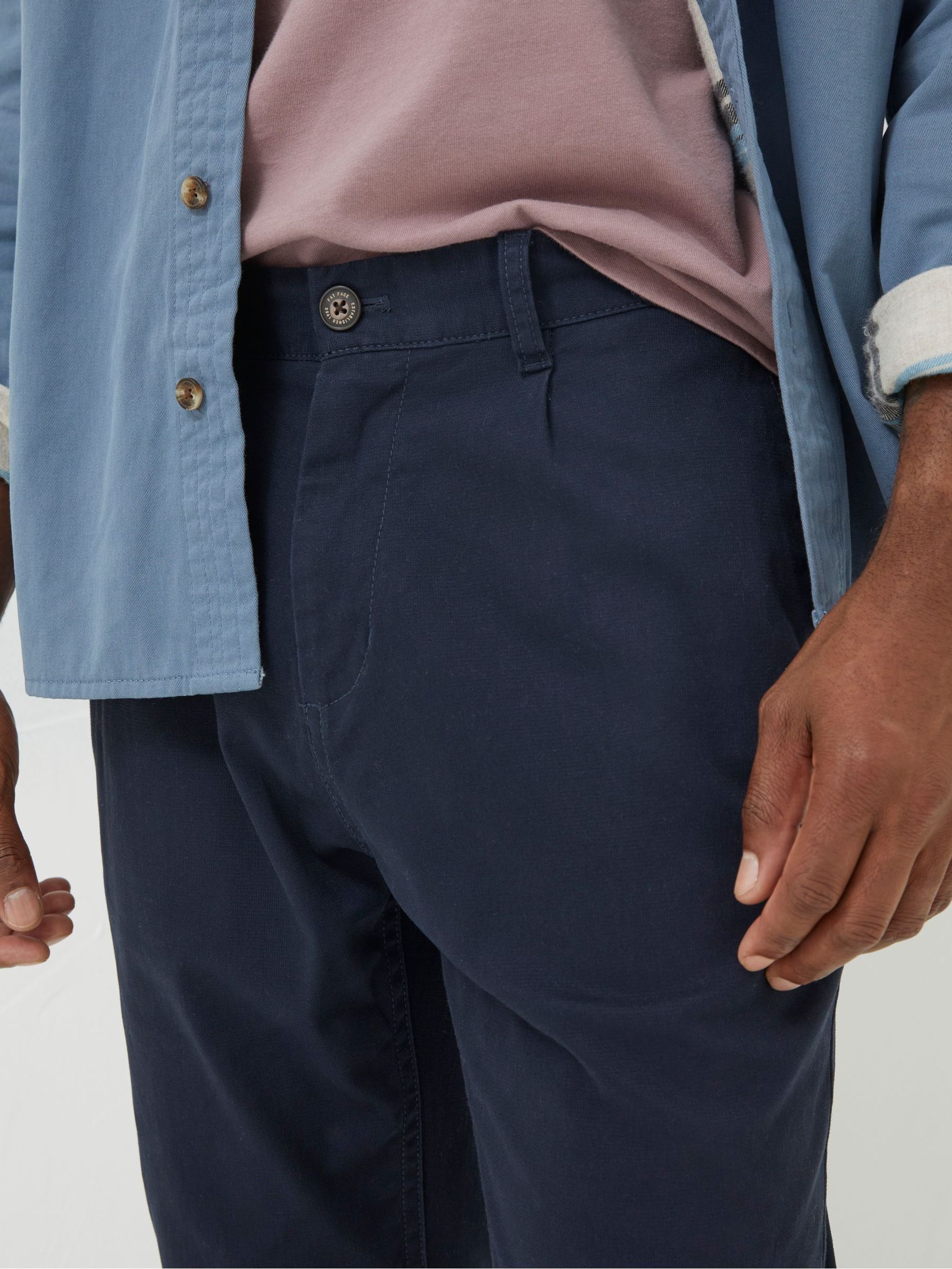 Blue Pleated Chino Trousers - Image 4 of 5