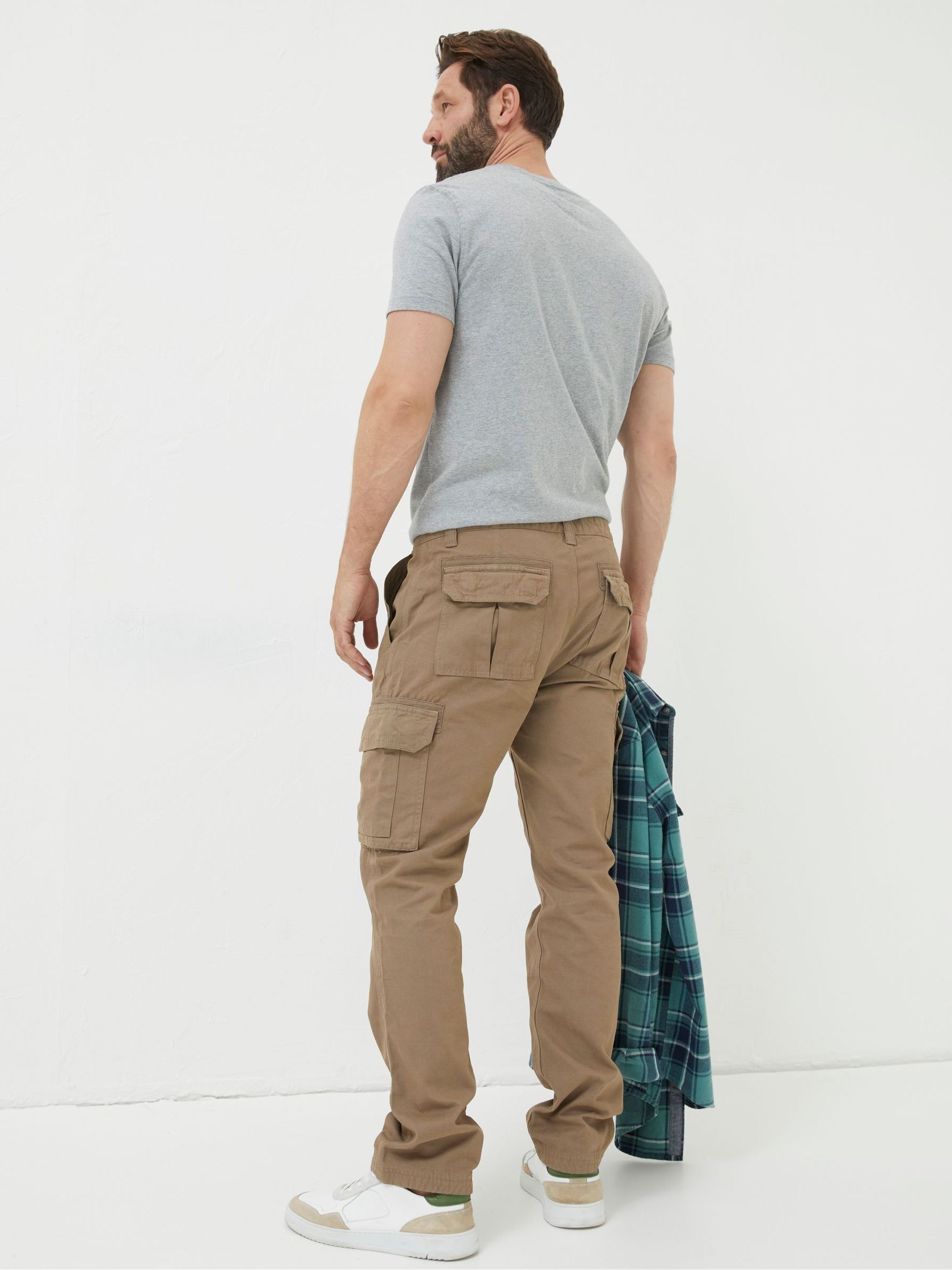 Breakyard Natural Cargo Trousers - Image 2 of 4 Breakyard Natural Cargo Trousers - Image 2 of 4