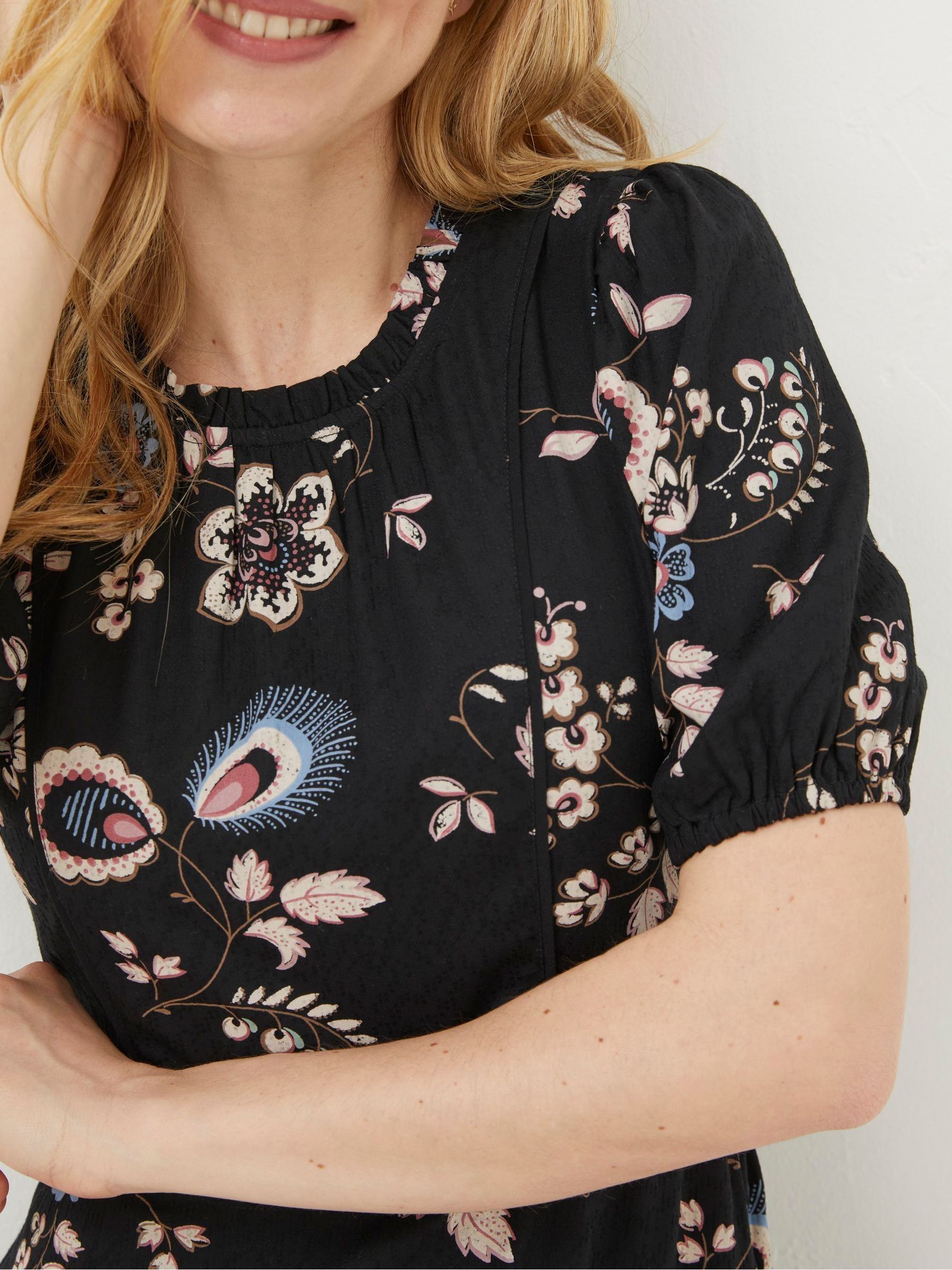 Black Shaney Fall Floral Dress - Image 3 of 5