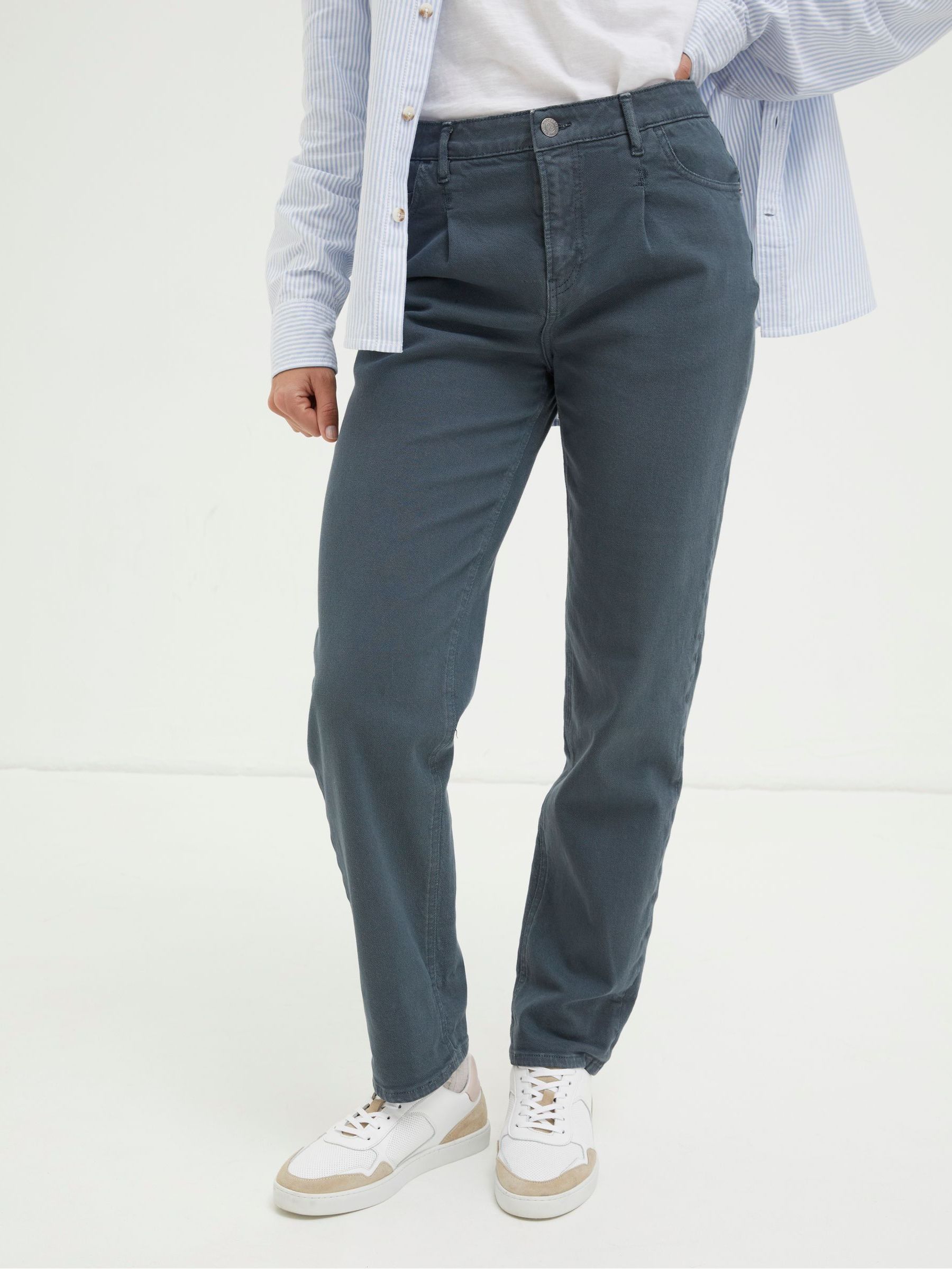 Blue Cleo Canvas Barrel Leg Chinos - Image 2 of 6