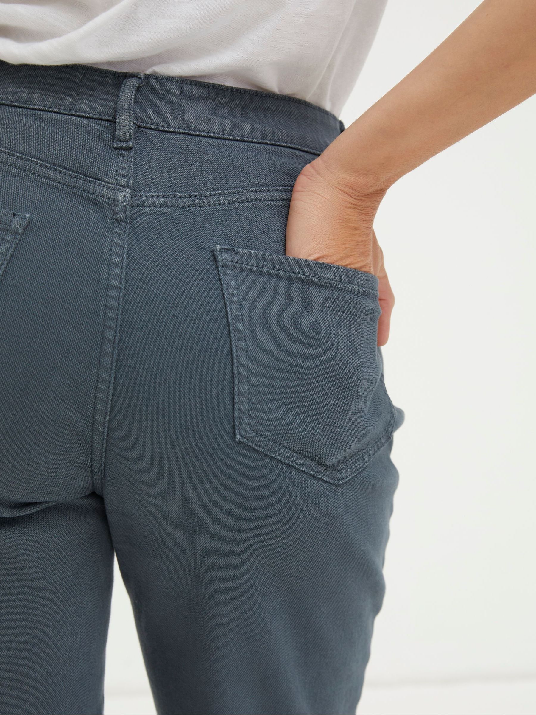 Blue Cleo Canvas Barrel Leg Chinos - Image 4 of 6