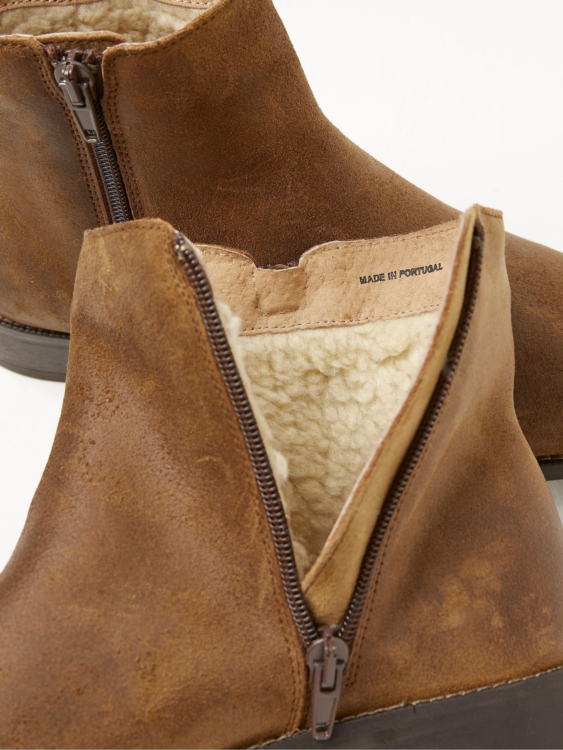 Dark Brown Zip Detail Ankle Boots - Image 5 of 5 Dark Brown Zip Detail Ankle Boots - Image 5 of 5