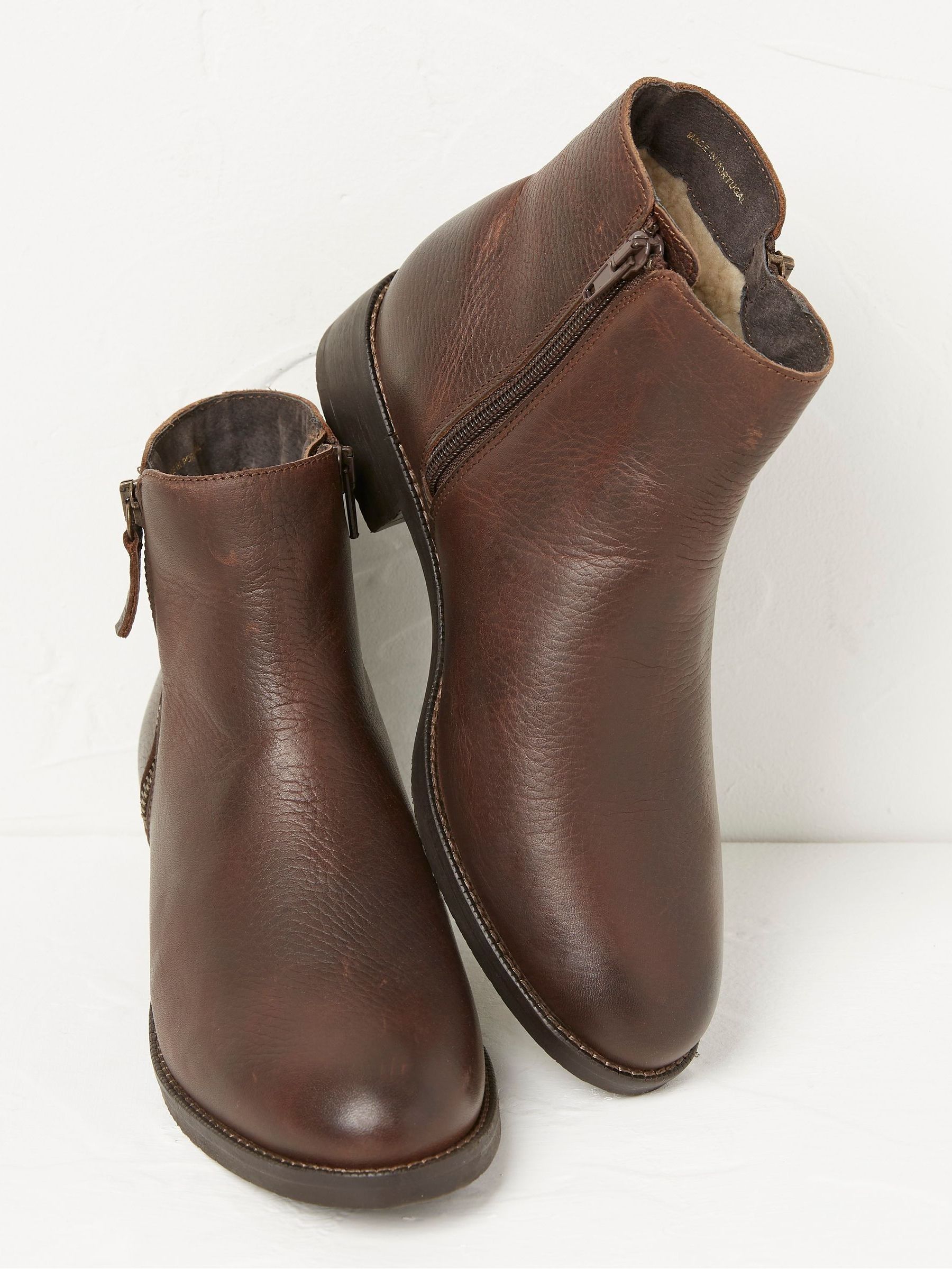 Brown Zip Detail Ankle Boots - Image 2 of 4