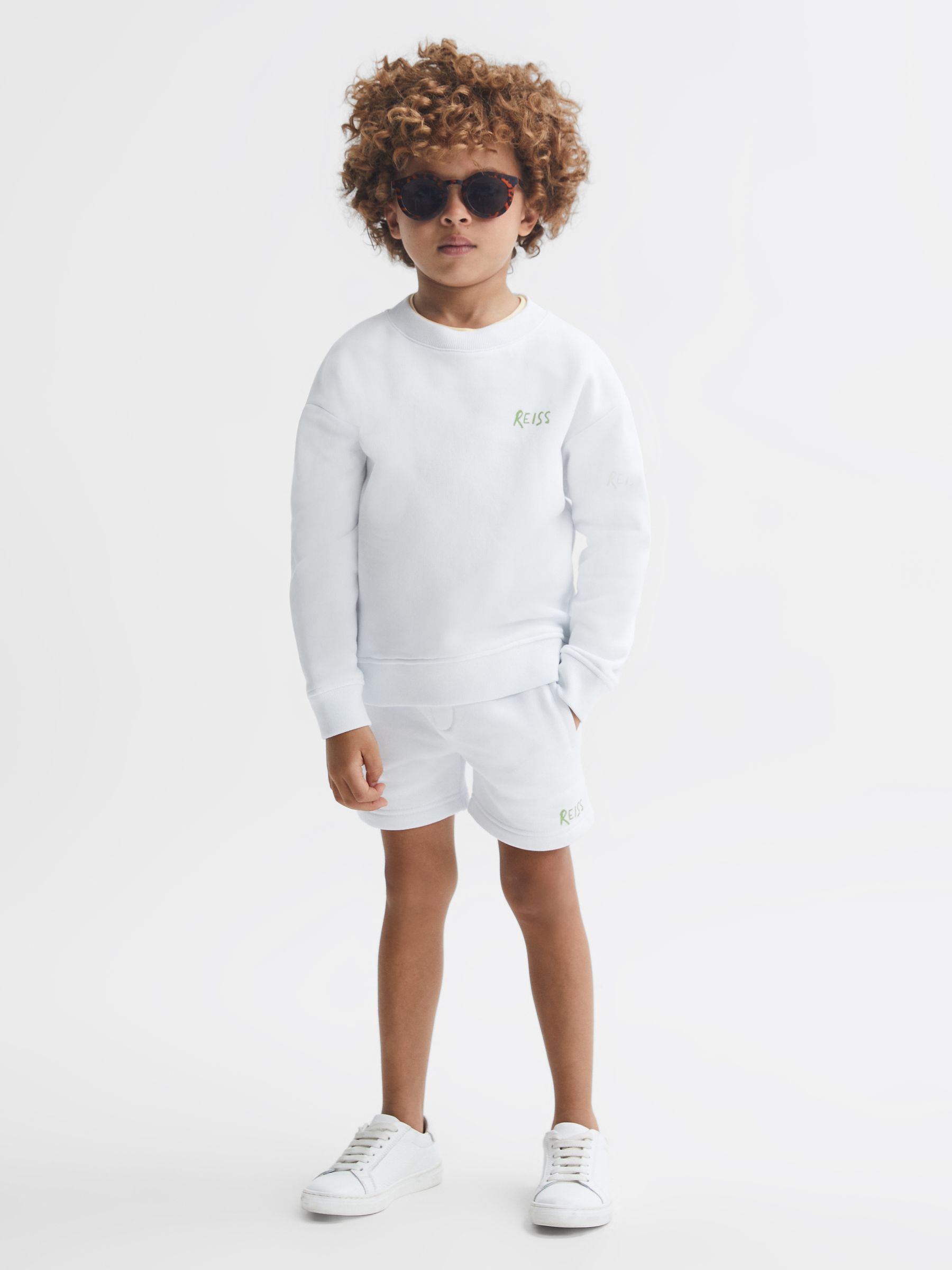 9-12 yrs Cotton Jersey Elasticated Shorts in Ecru - Image 1 of 7