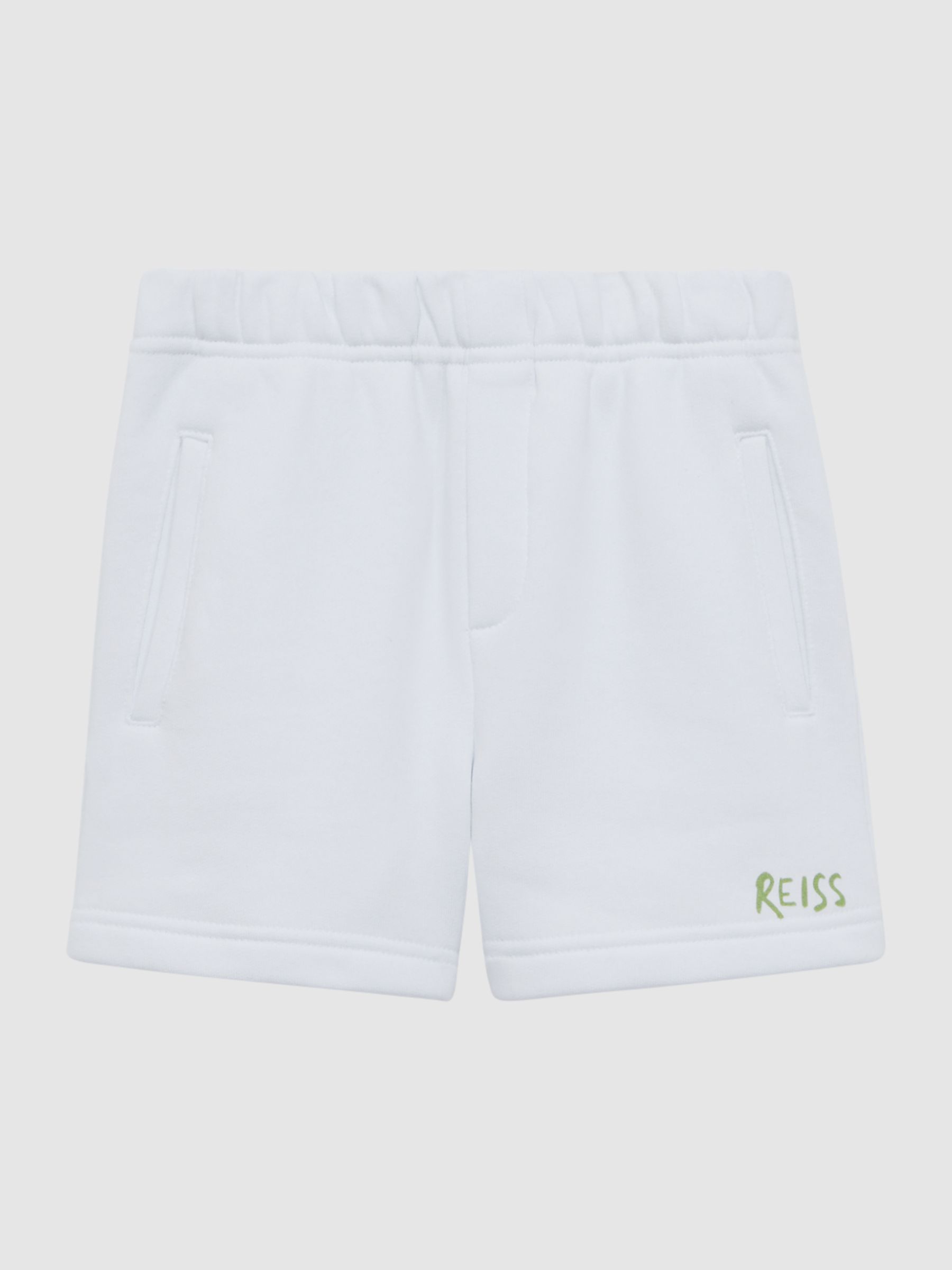 Junior Cotton Jersey Elasticated Shorts in Ecru - Image 2 of 7