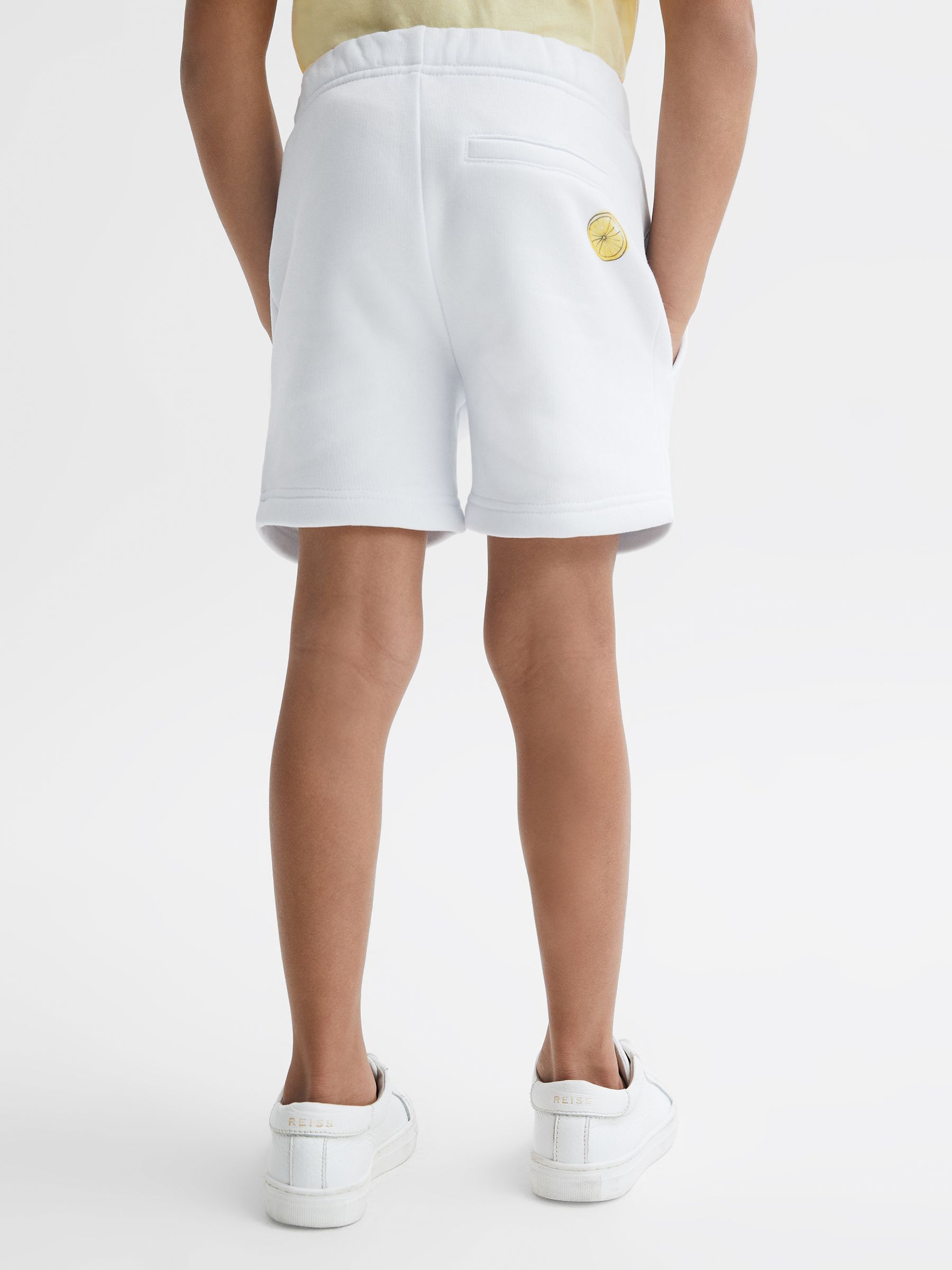 Junior Cotton Jersey Elasticated Shorts in Ecru - Image 5 of 7