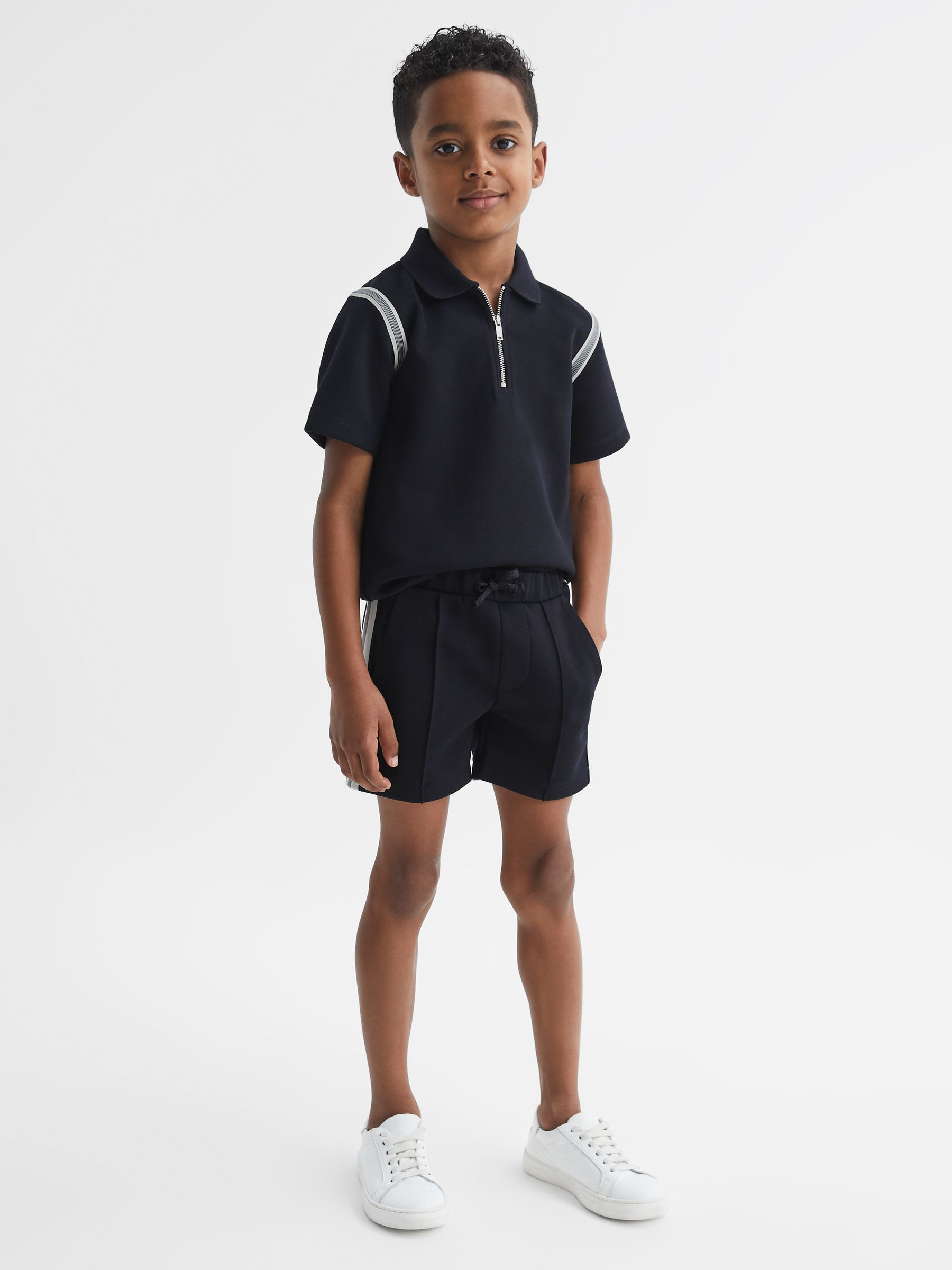 9-12 yrs Stripe Detail Shorts in Navy - Image 1 of 7
