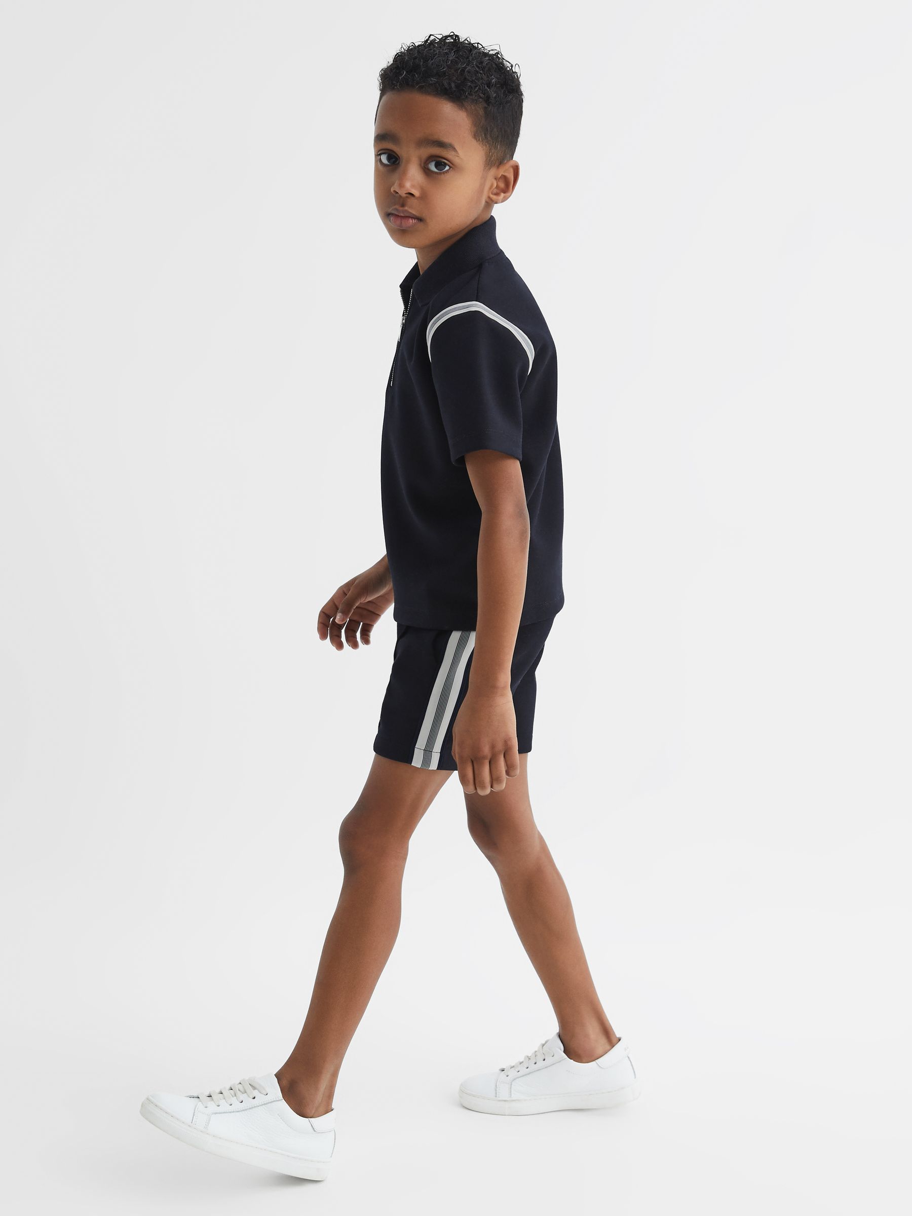 Junior Stripe Detail Shorts in Navy - Image 6 of 7