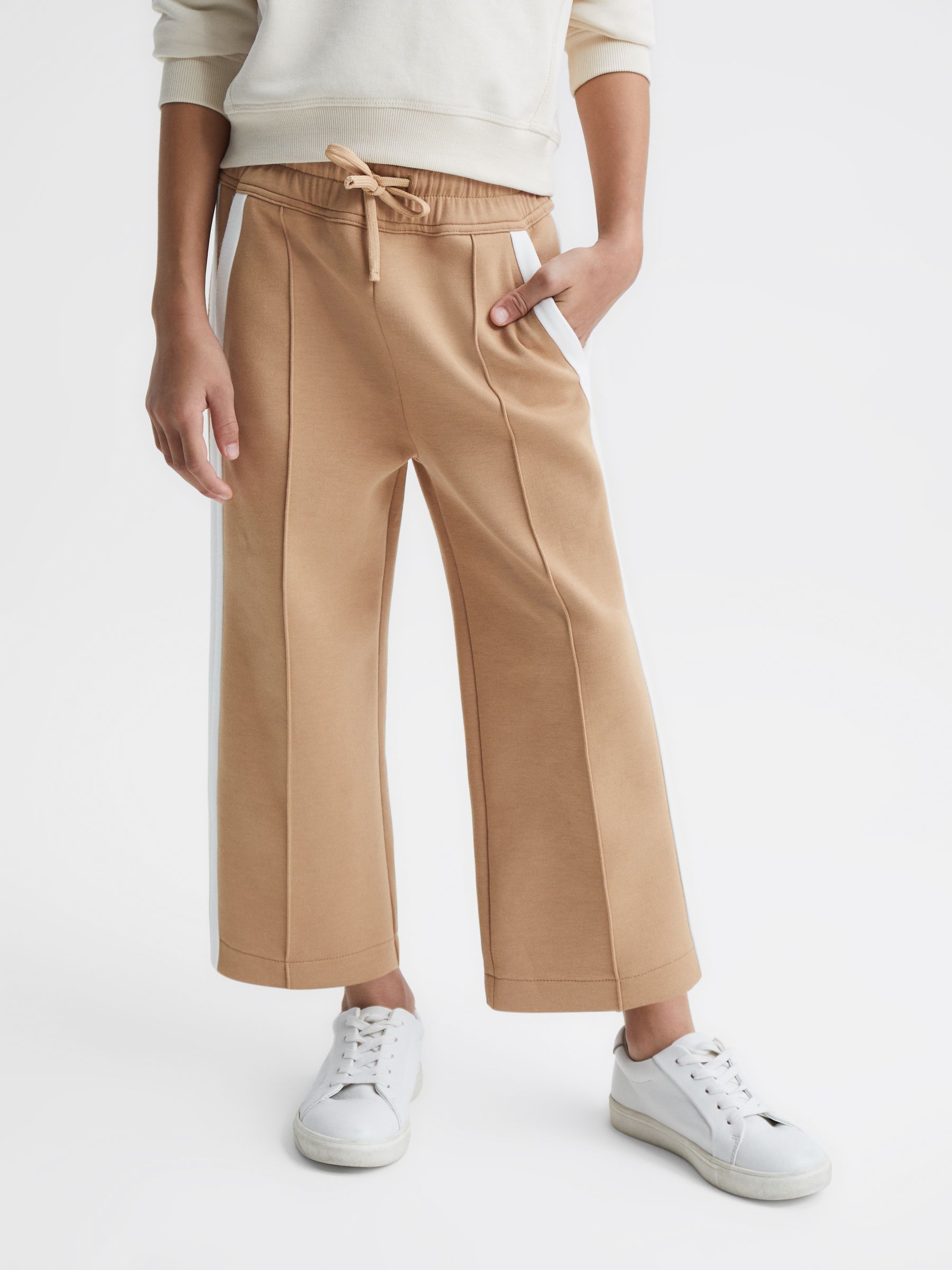 Senior Jersey Side Stripe Trousers in Camel - Image 3 of 6