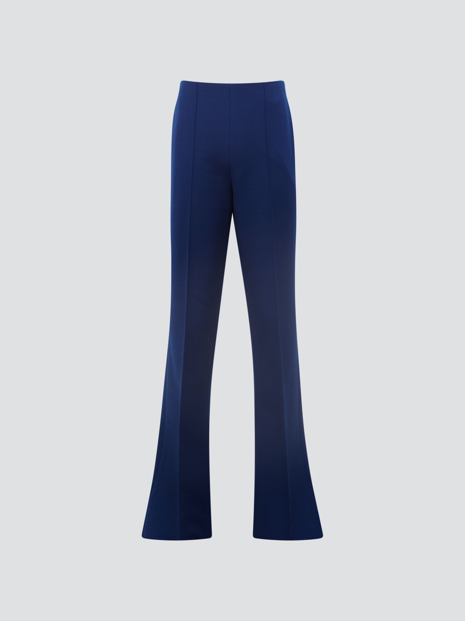 Mid Rise Flared Wool Trousers in Blue - Image 2 of 7