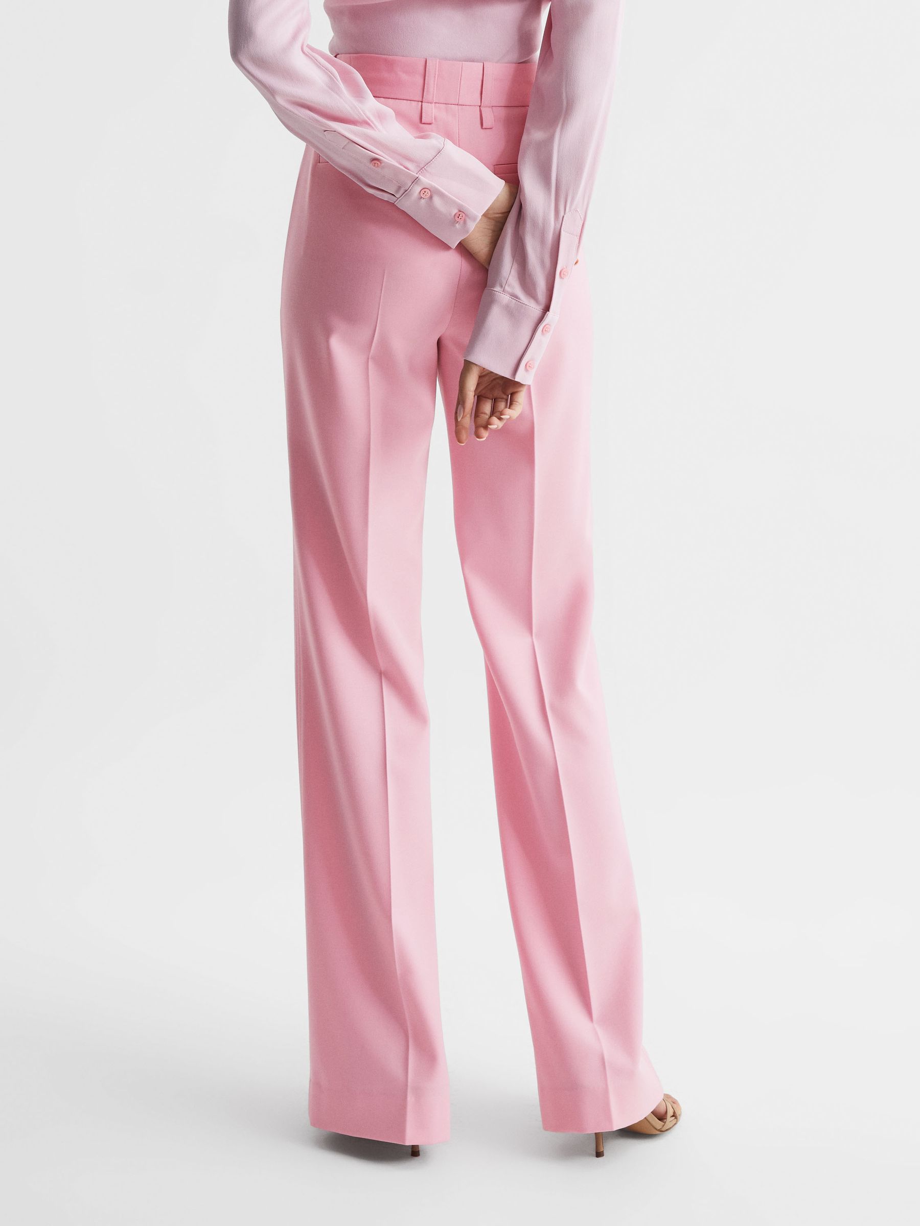 High Rise Wide Leg Trousers in Pink - Image 5 of 7