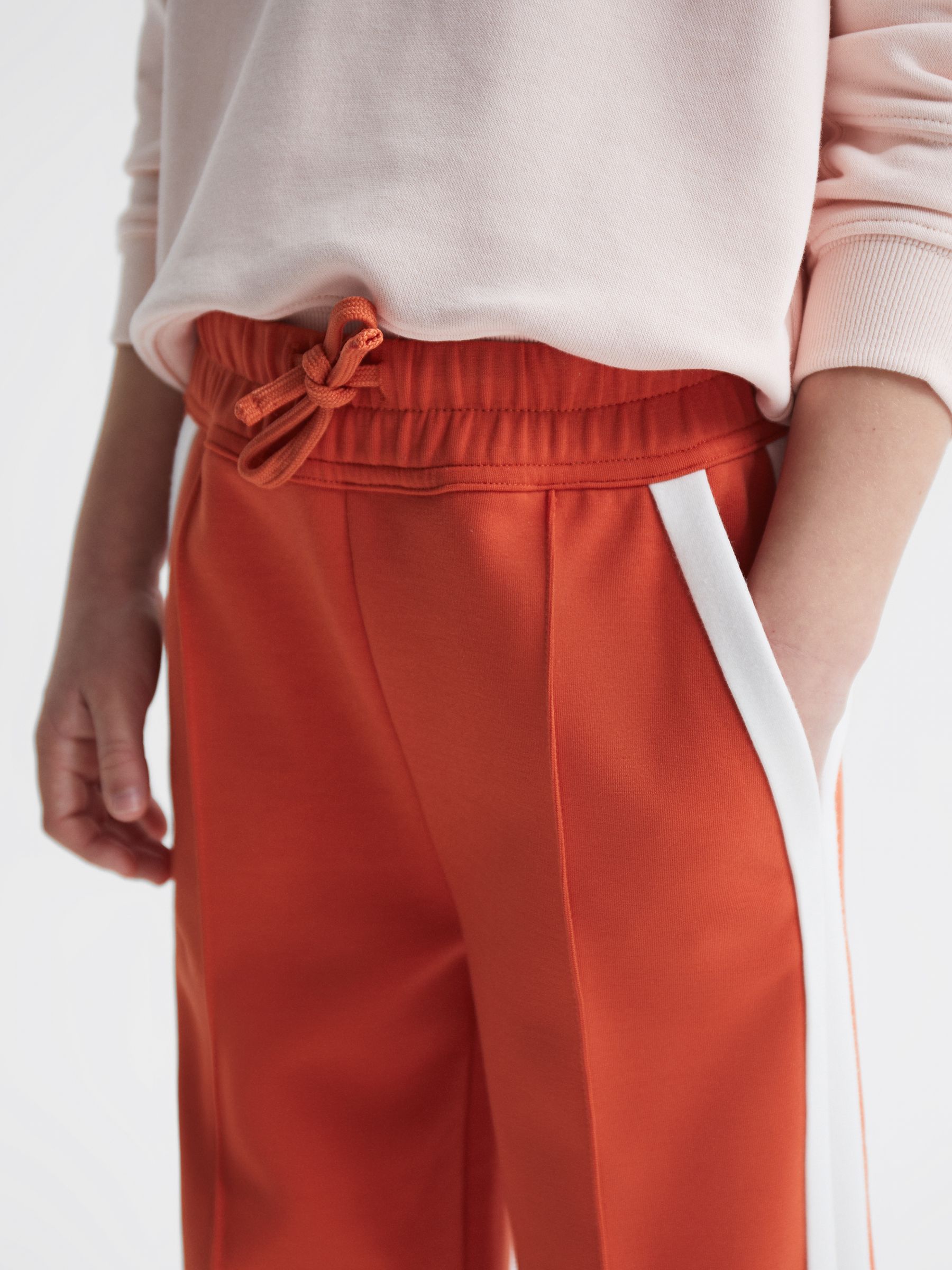 4-9 yrs Jersey Side Stripe Trousers in Coral - Image 4 of 6
