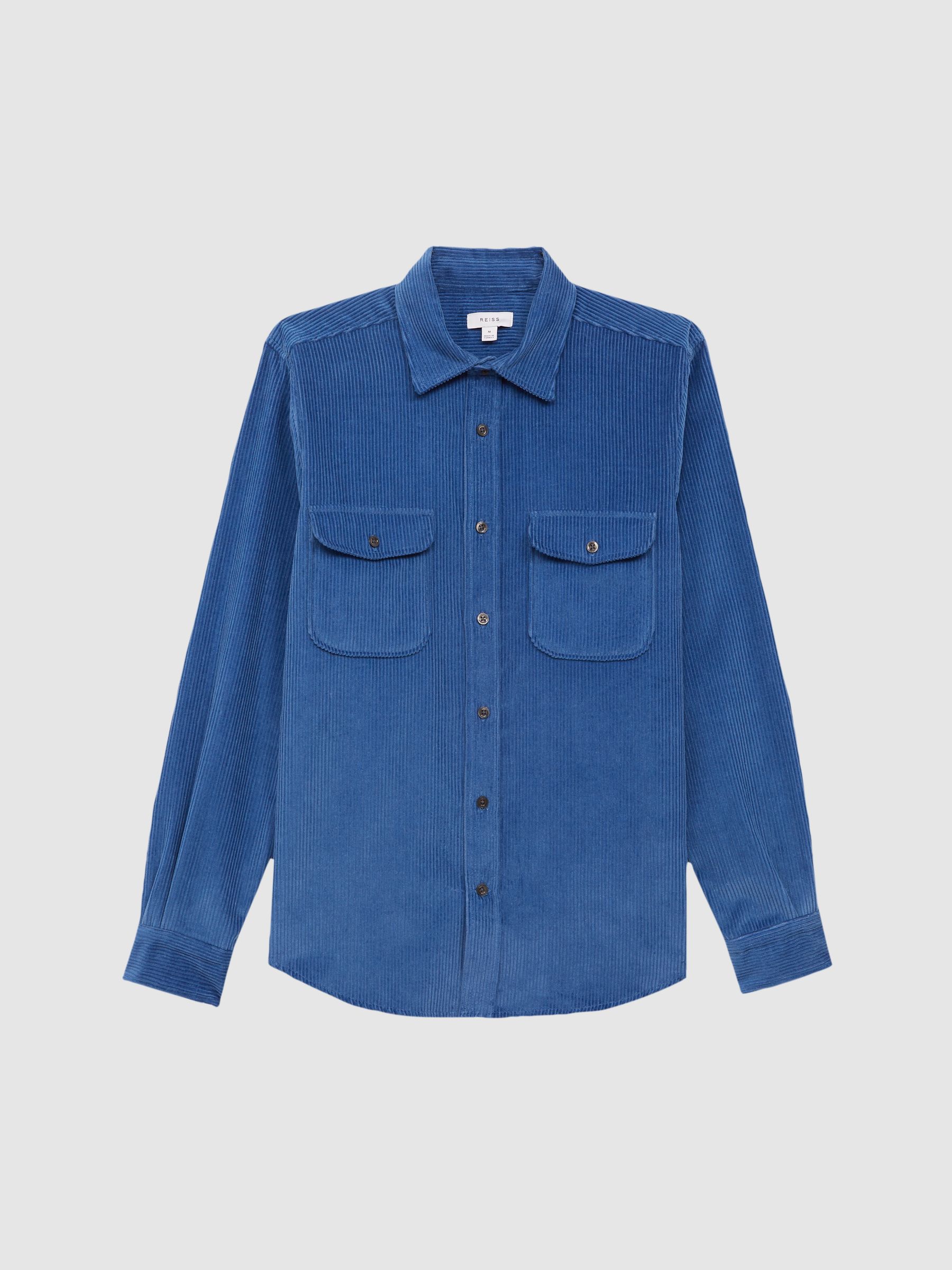 Corduroy Twin Pocket Overshirt in Royal Blue - Image 2 of 7