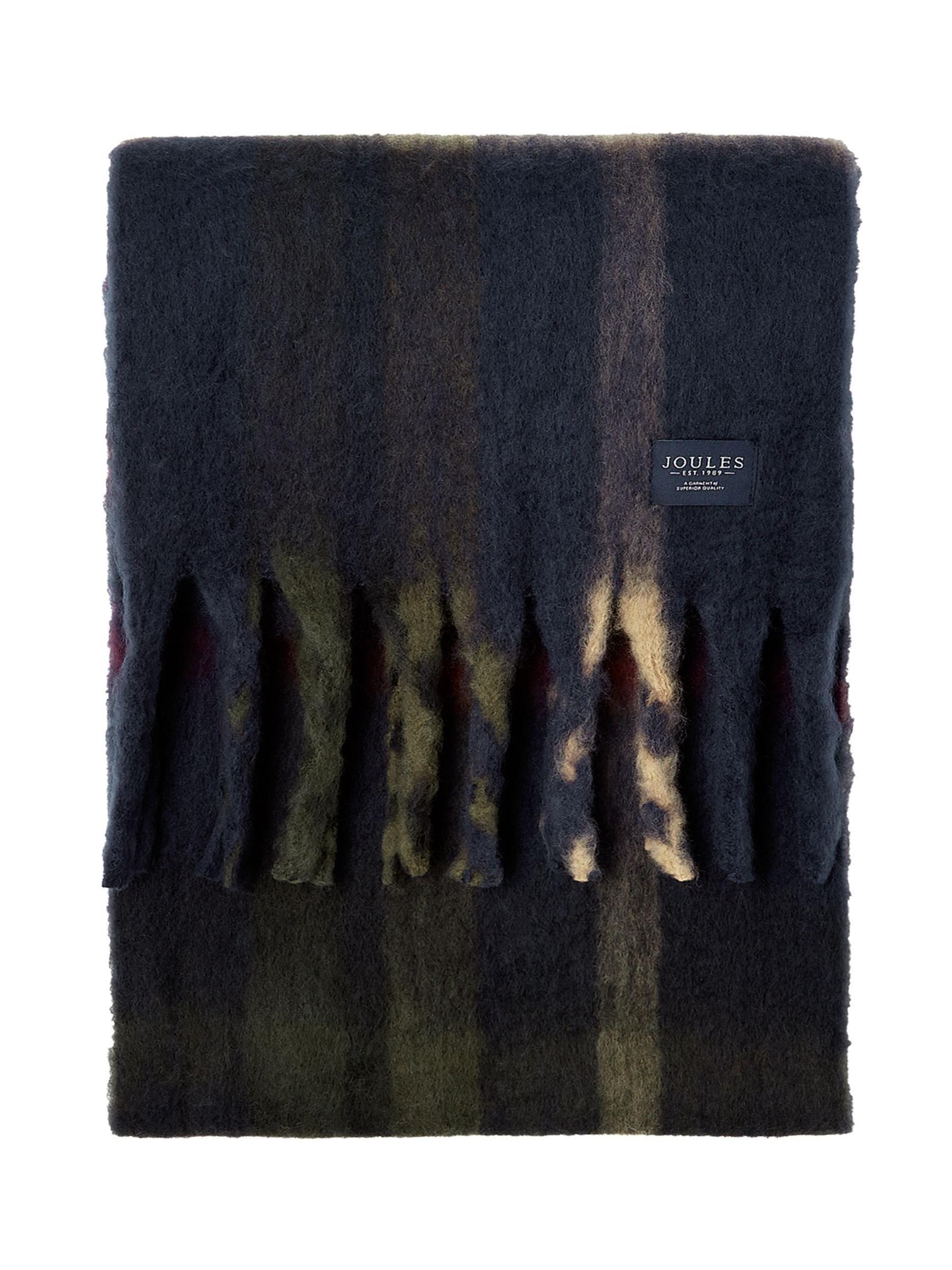 Folley Navy Knitted Check Scarf - Image 5 of 6