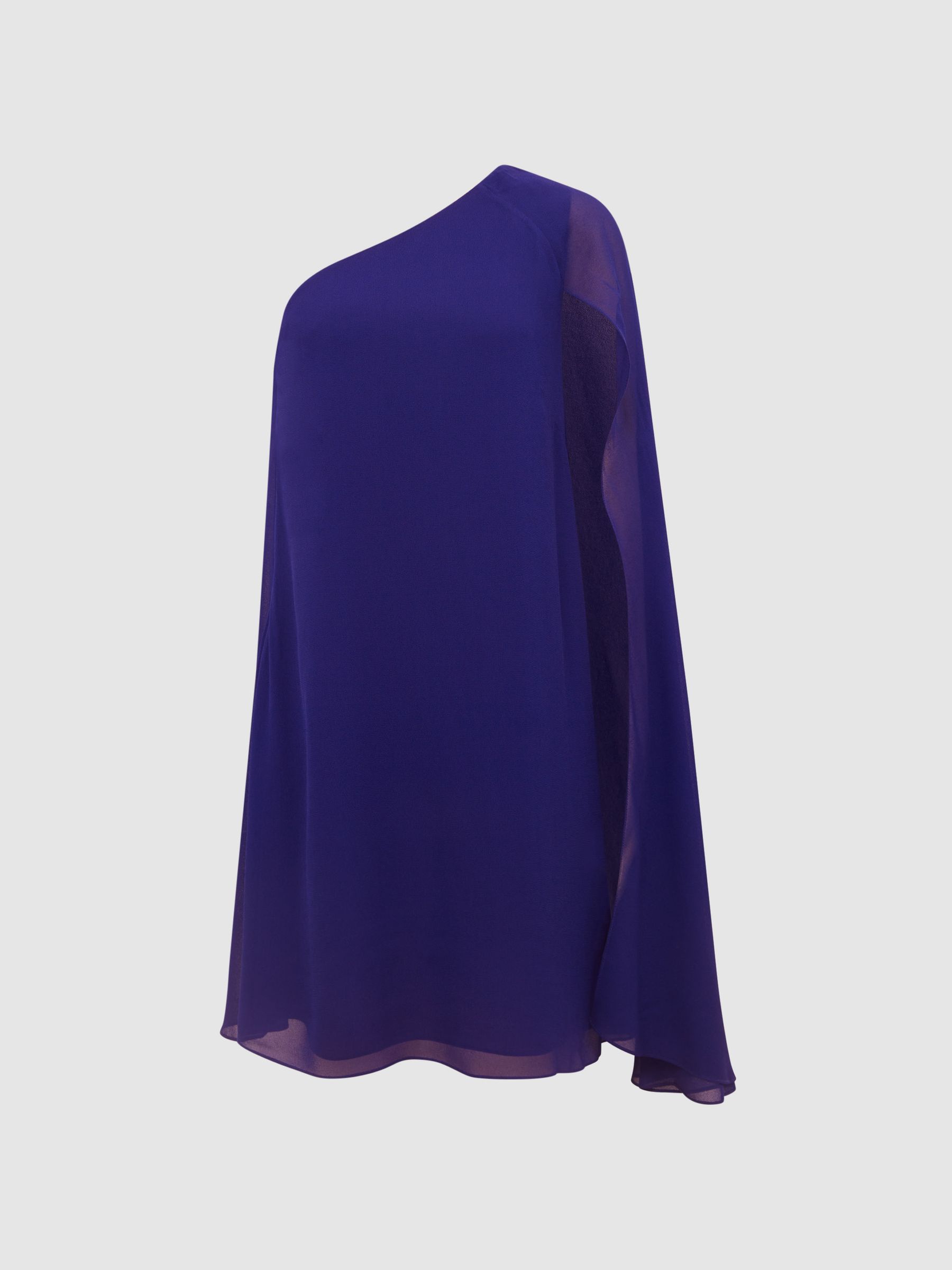 Sheer Cape Sleeve Mini Dress in Purple - Image 2 of 6