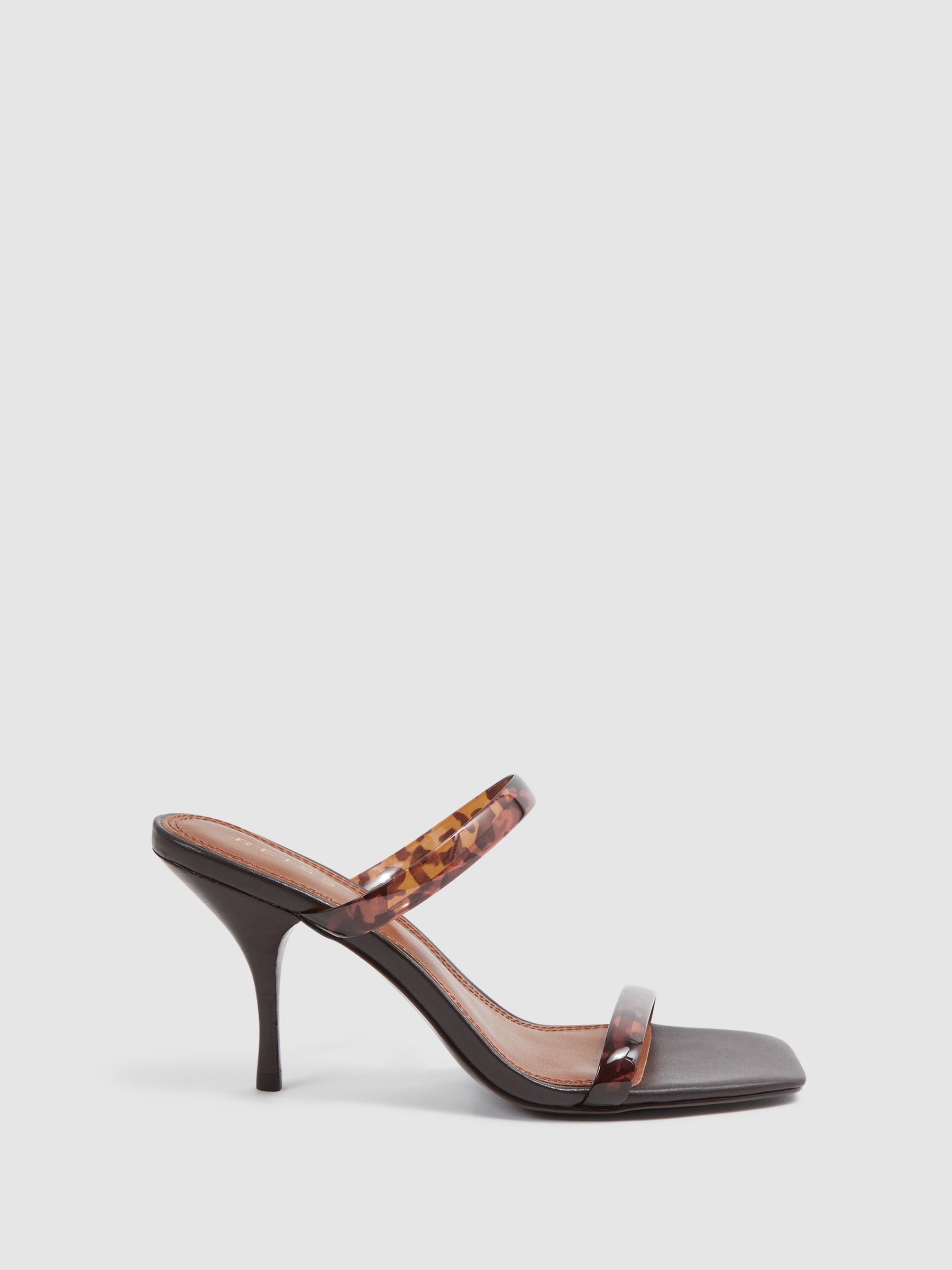 Tortoiseshell Double Strap Heels in Tortoise - Image 1 of 5