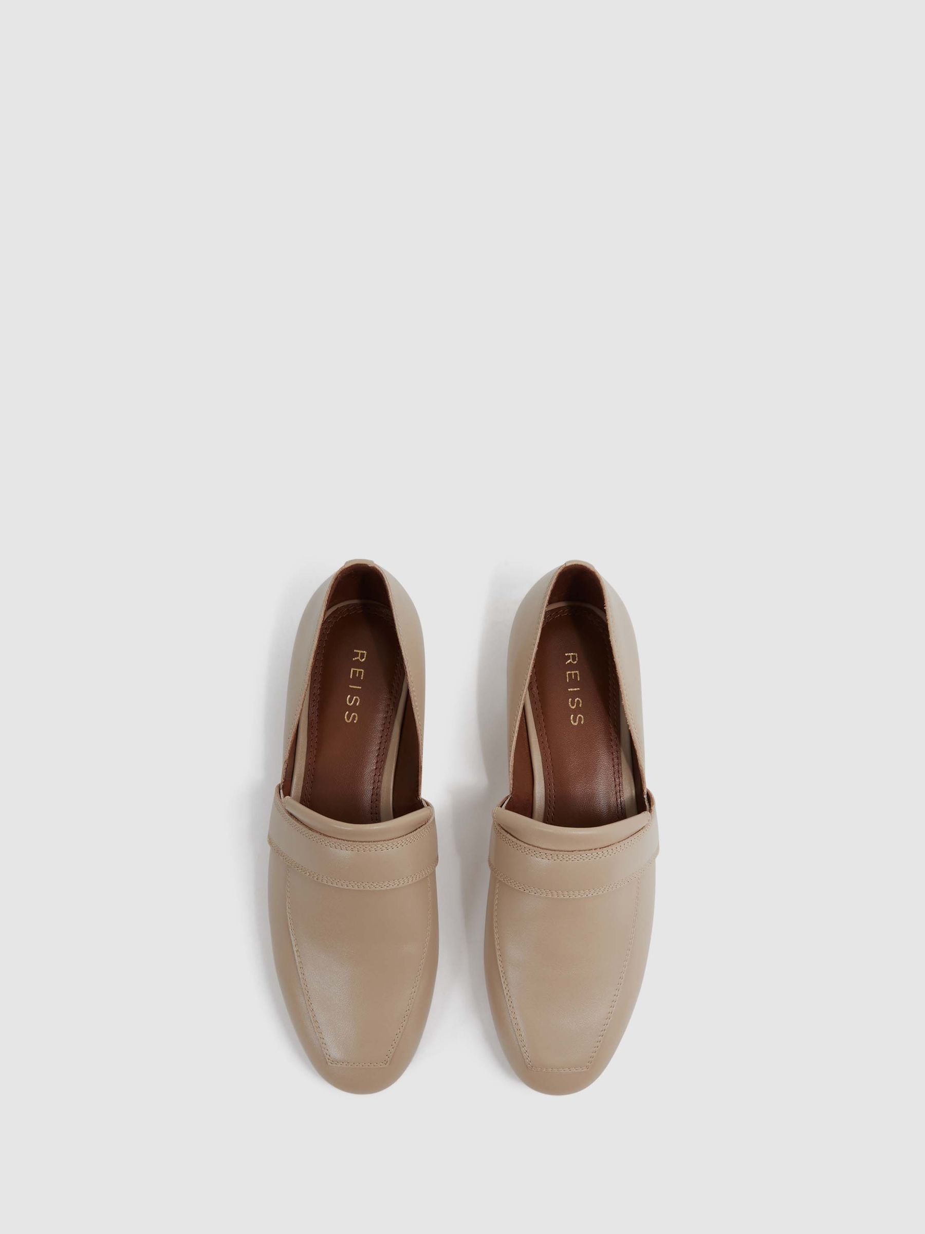 Leather Loafers in Nude - Image 3 of 5
