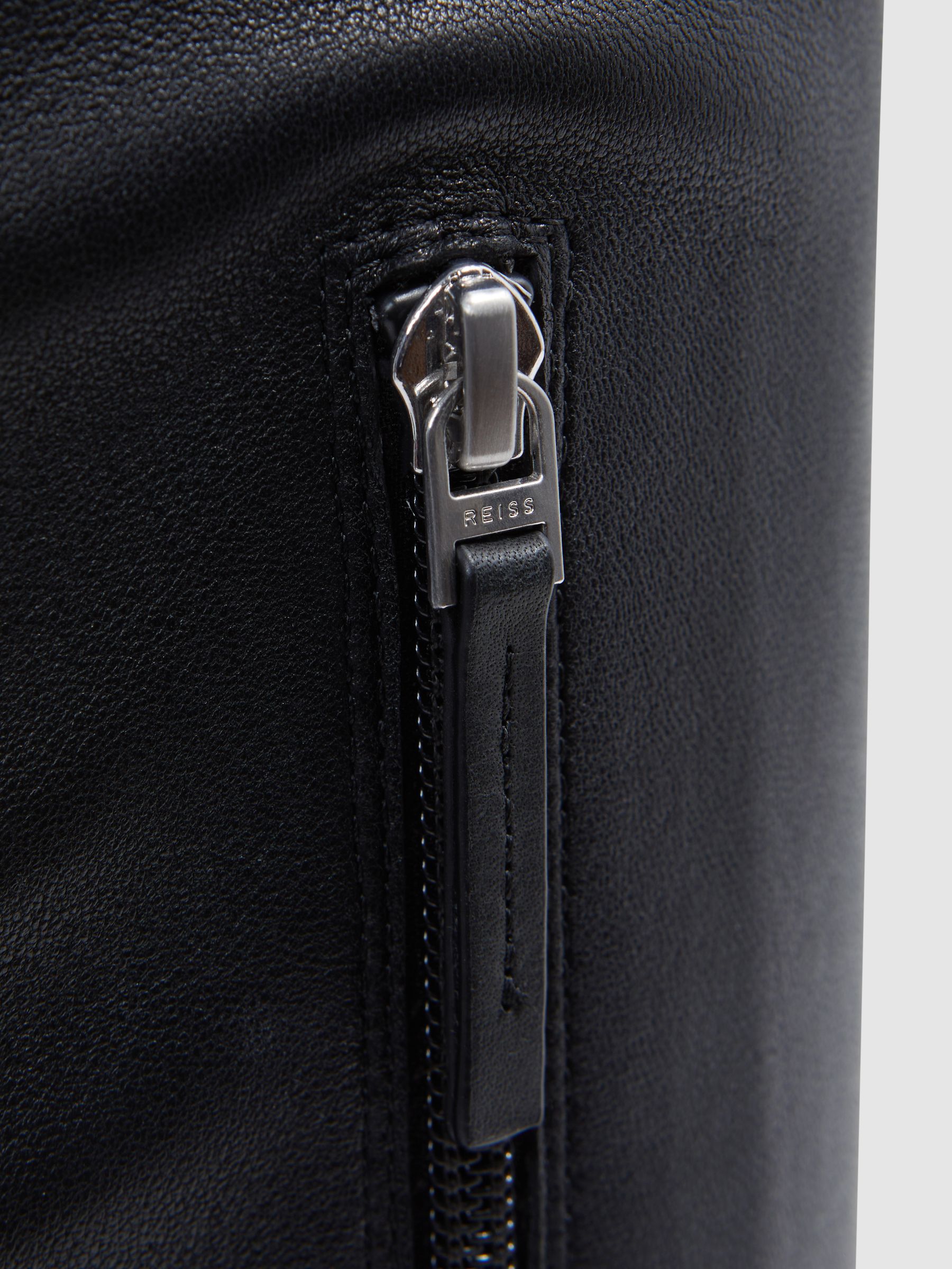 Knee High Leather Boots in Black - Image 4 of 5