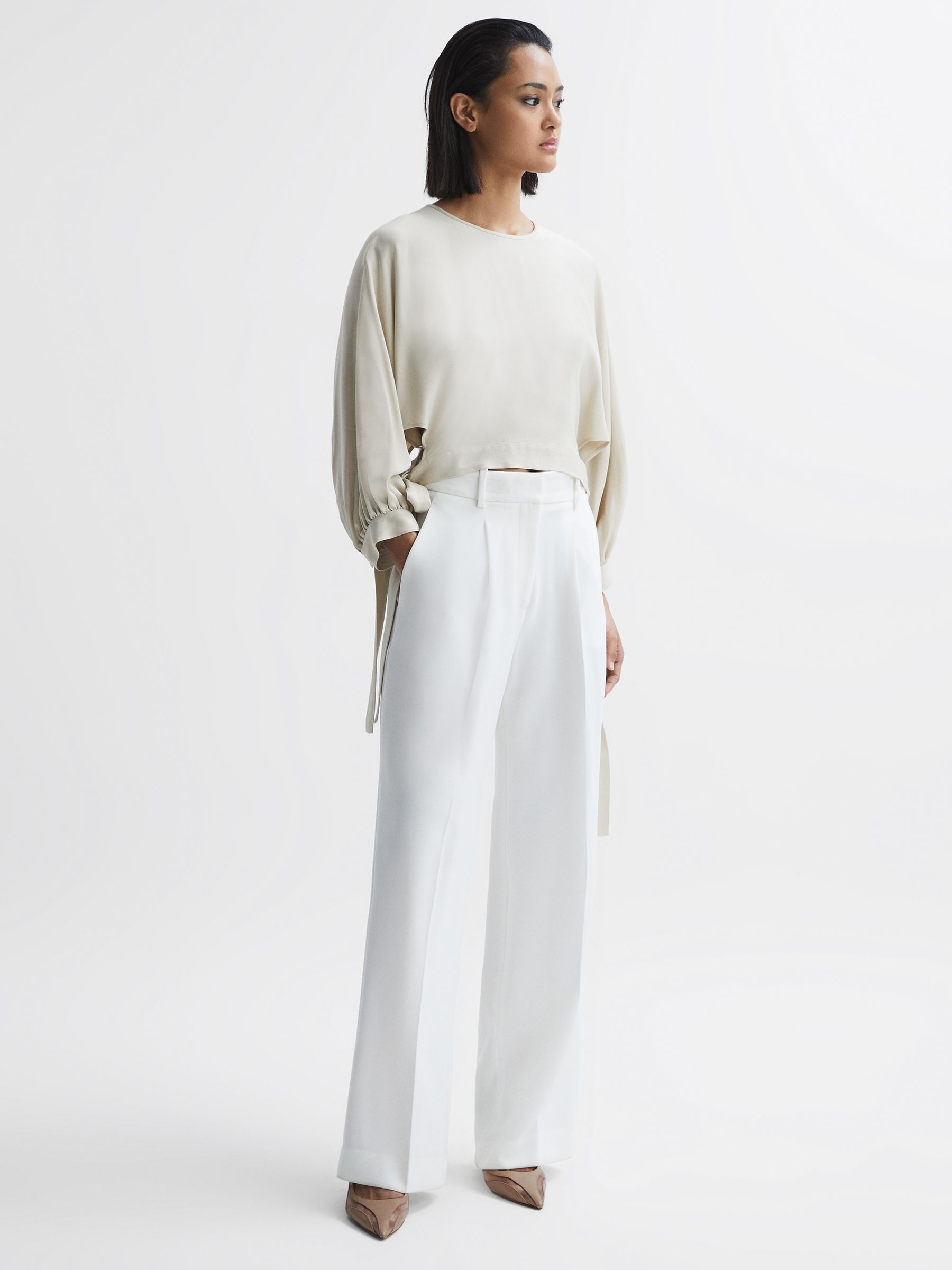 Mesh Sling Back Court Shoes in Latte - Image 2 of 5
