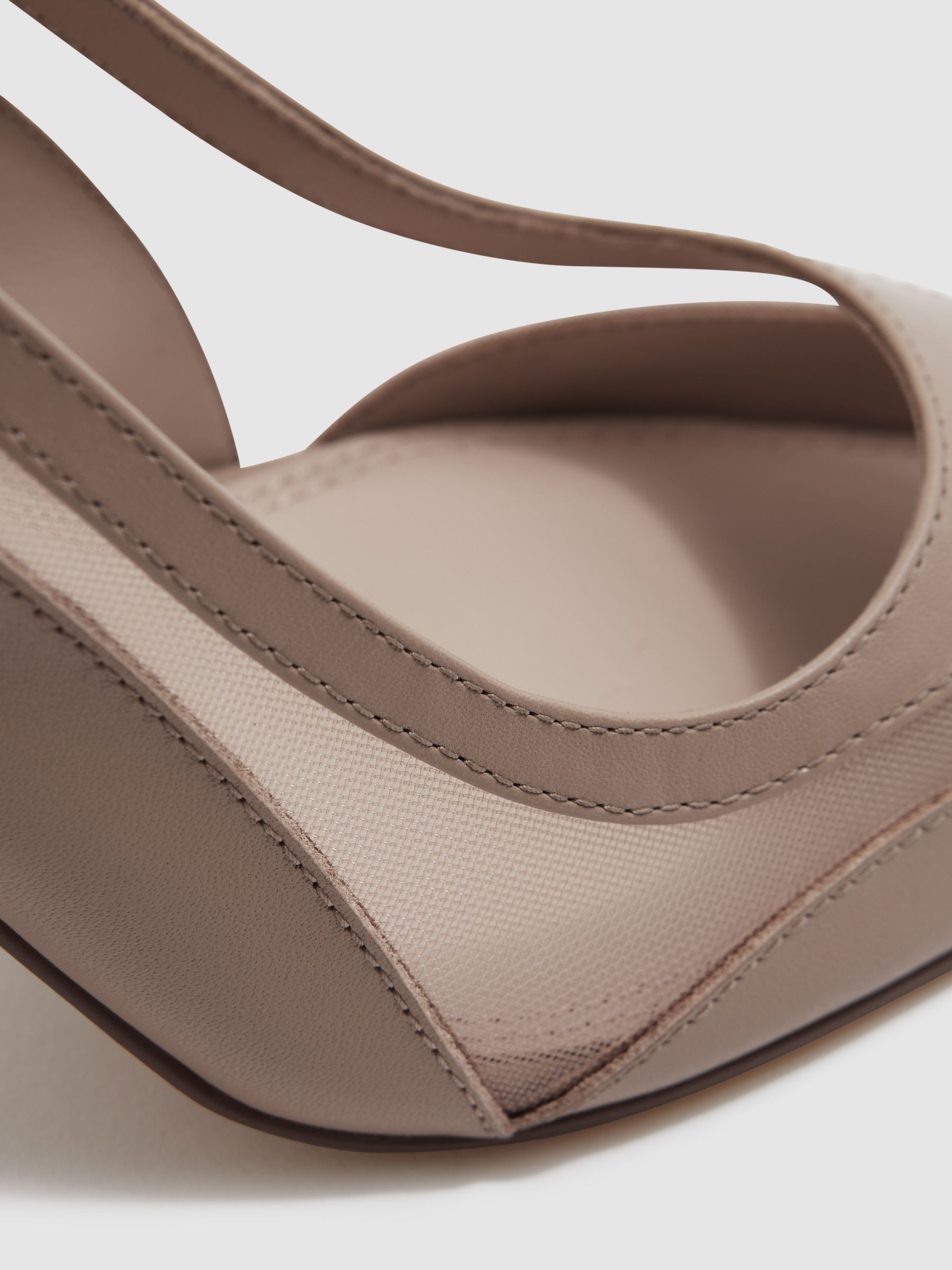 Mesh Sling Back Court Shoes in Latte - Image 5 of 5