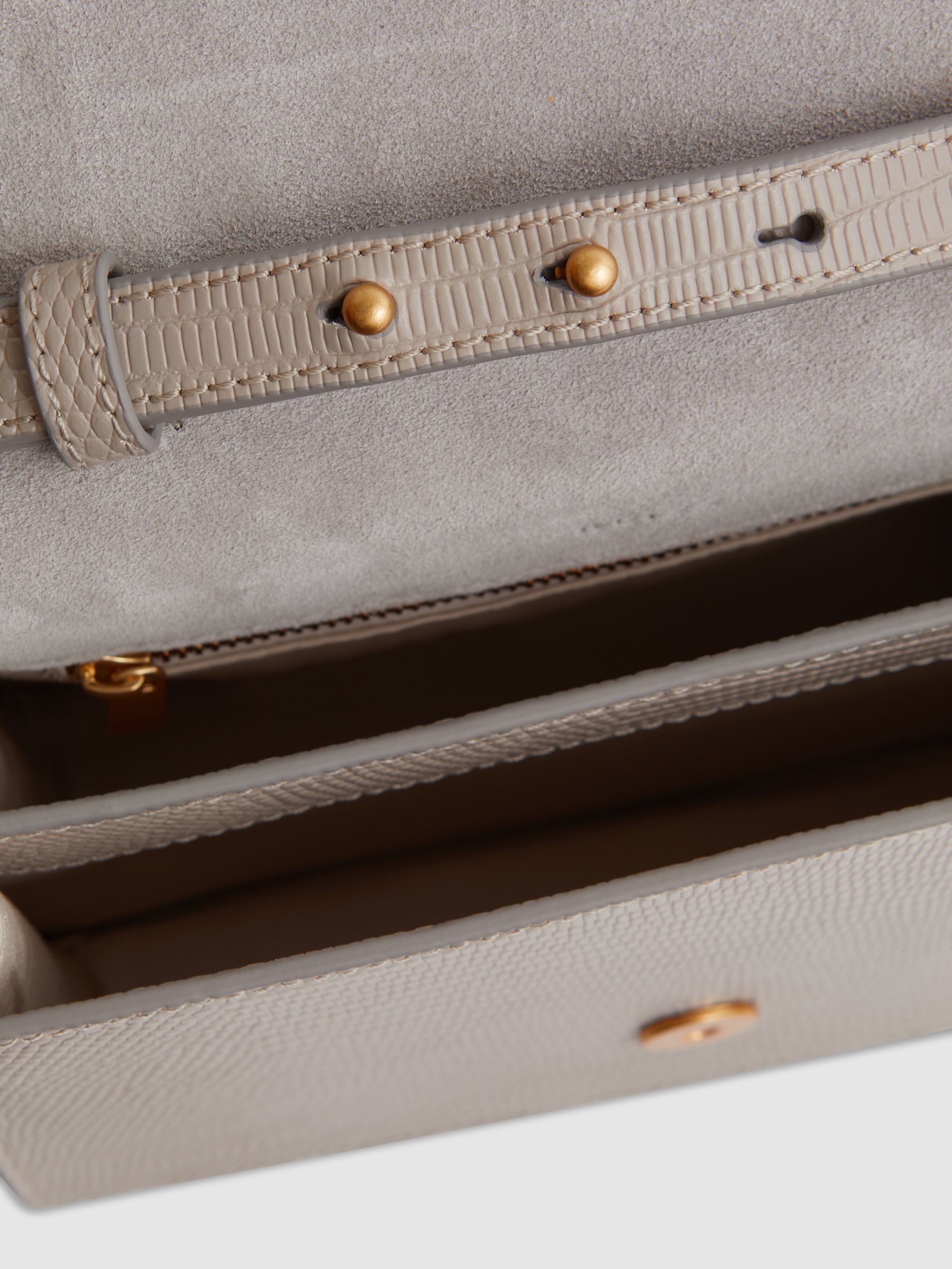 Grained Leather Bag in Grey - Image 4 of 6