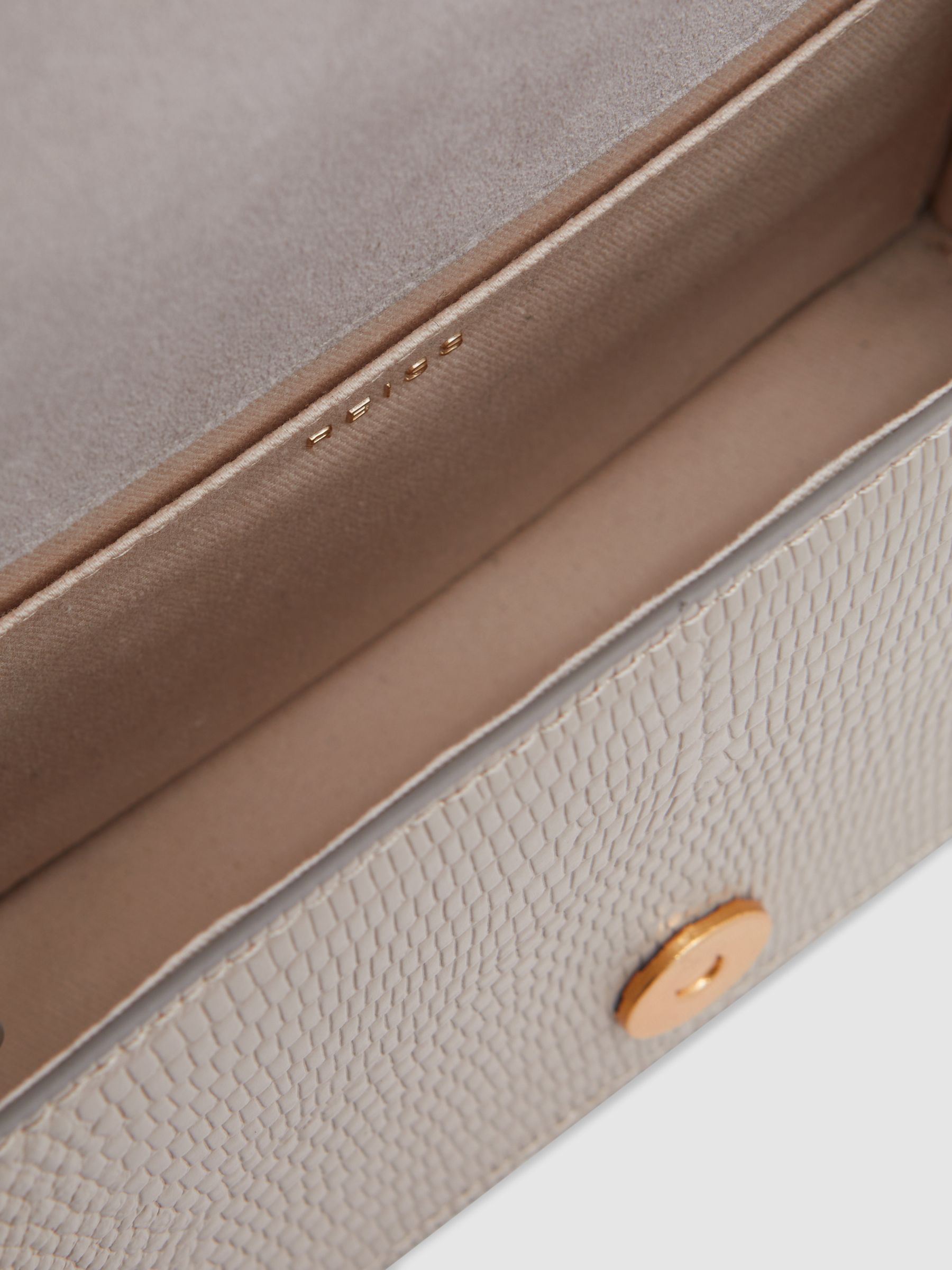 Grained Leather Mini Cross-Body Bag in Grey - Image 4 of 5