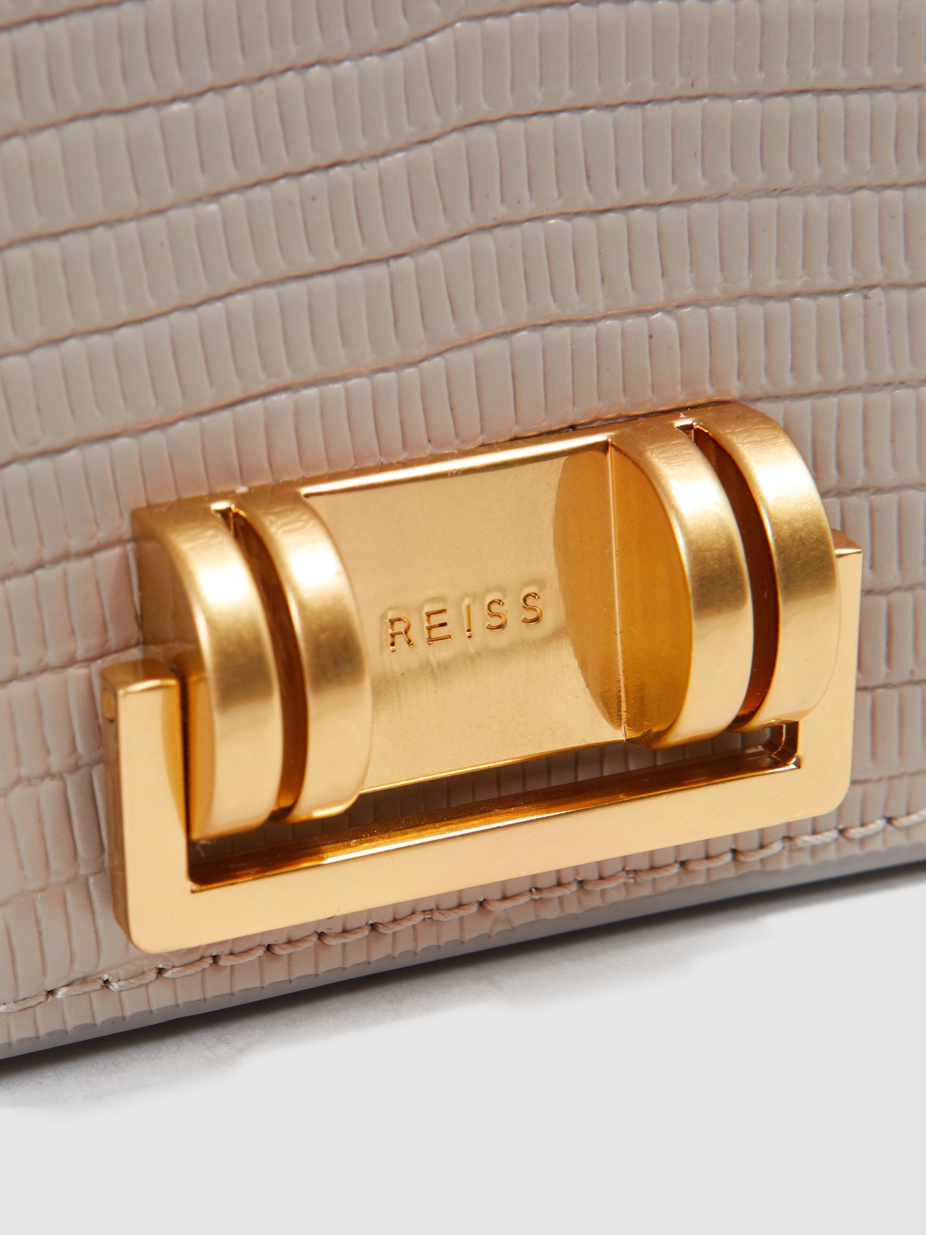 Grained Leather Mini Cross-Body Bag in Grey - Image 5 of 5