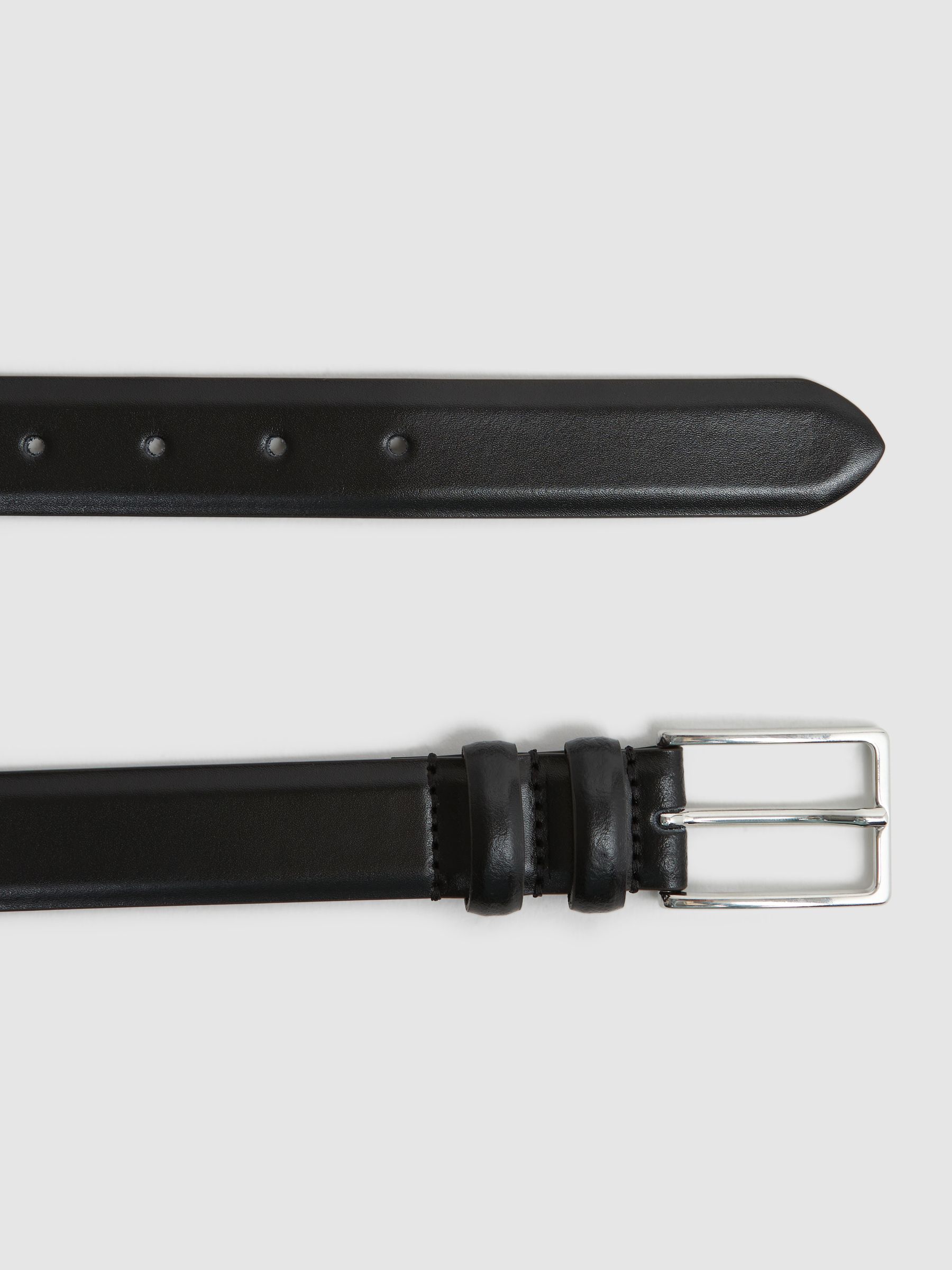 Smooth Leather Belt in Black - Image 3 of 4